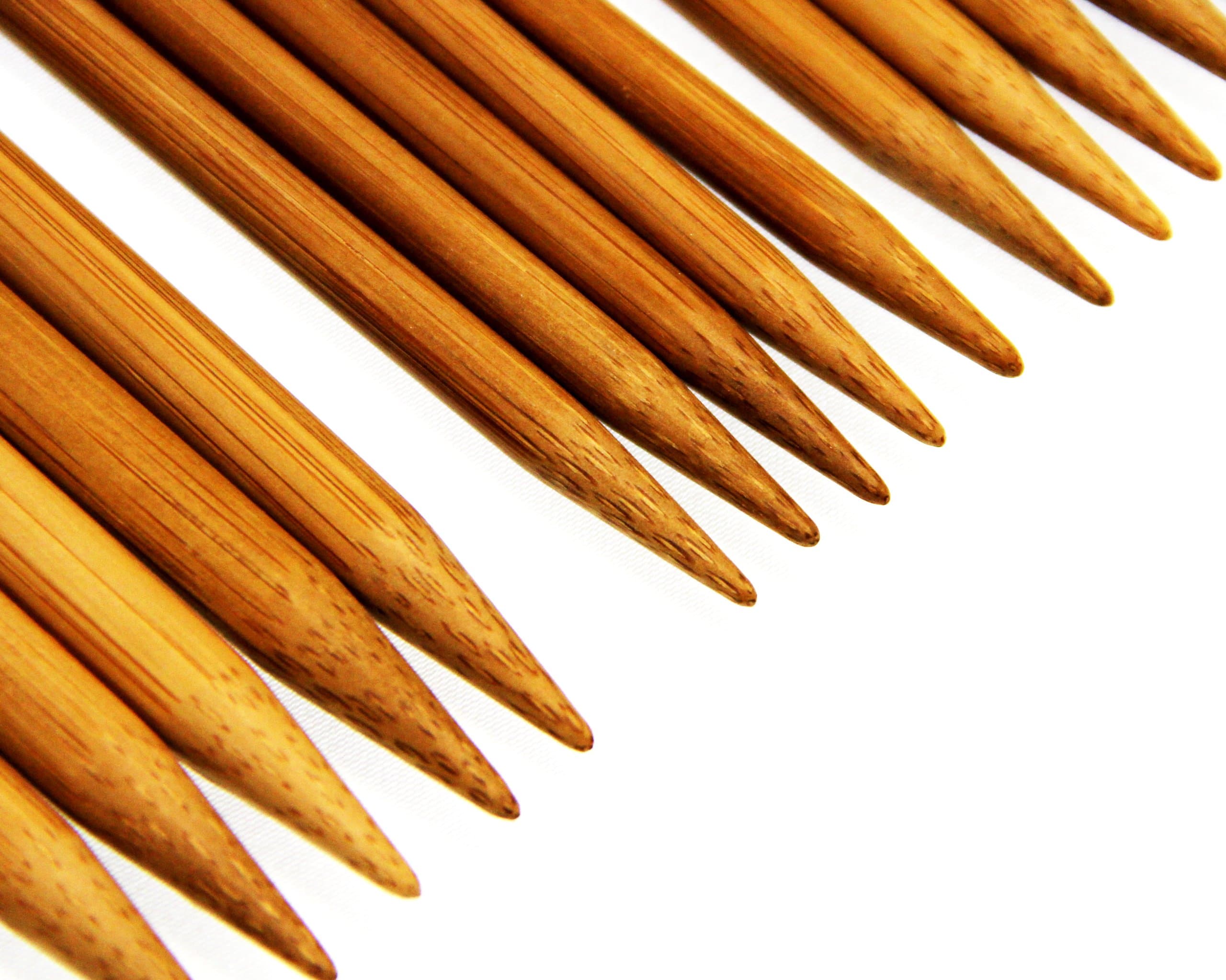 Carbonized Patina 7" Double Point Bamboo Knitting Needles 14 Sizes (70 Pieces)