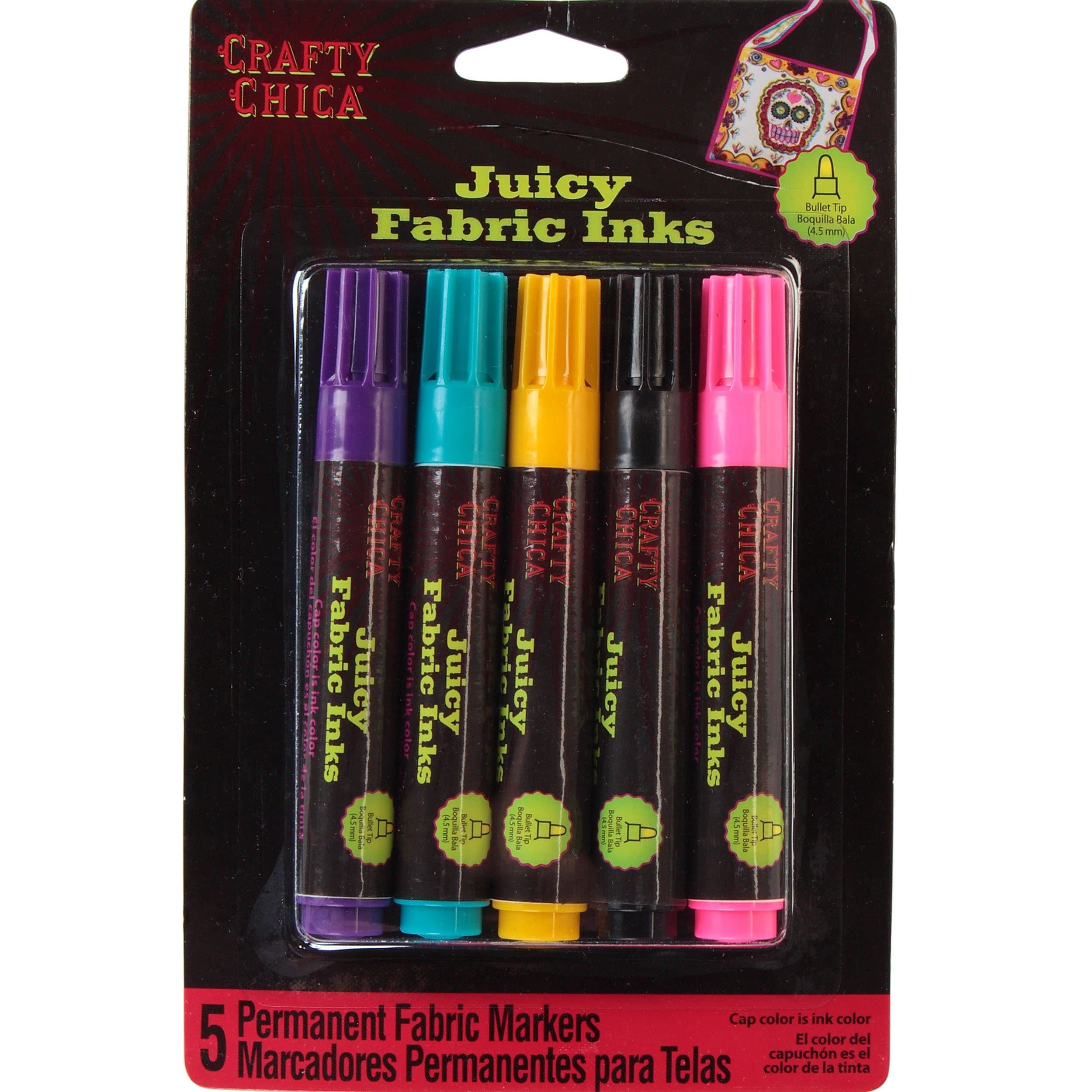 Crafty Chica Fabric Markers, 5-Pack
