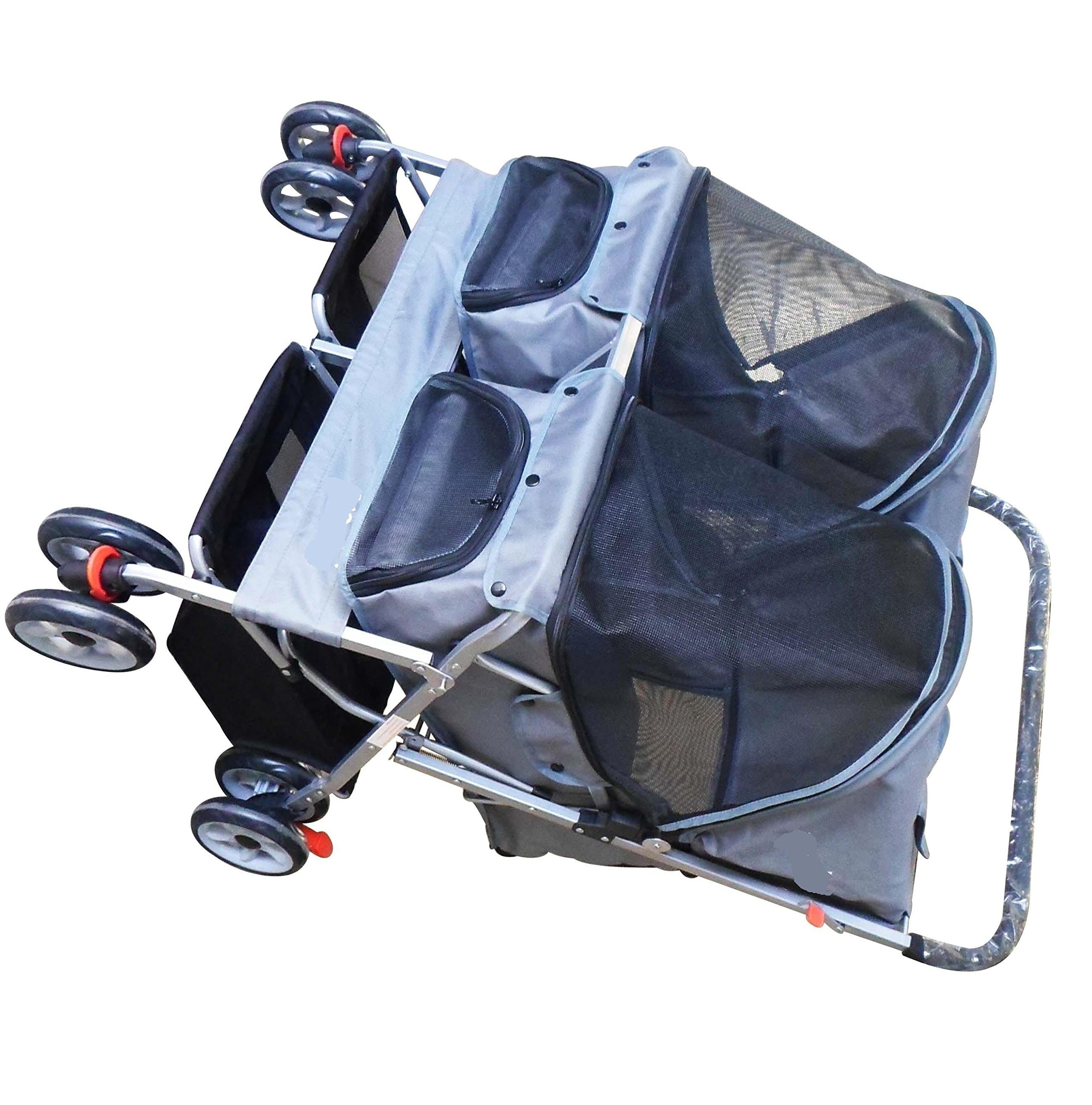 znx Double Pet Stroller Grey