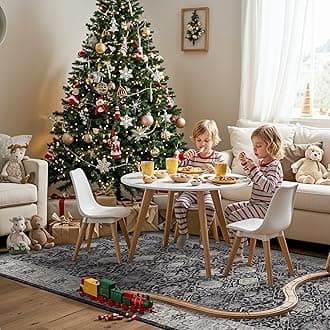 Washable 4x12 Hallway Runner Rug: Vintage Soft Carpet for Living Room Bedroom Stain Resistant Area Rug with Non-Slip Backing for Entryway Kitchen Thin Floor Mat for Bathroom Dining Room(Black,4x12)