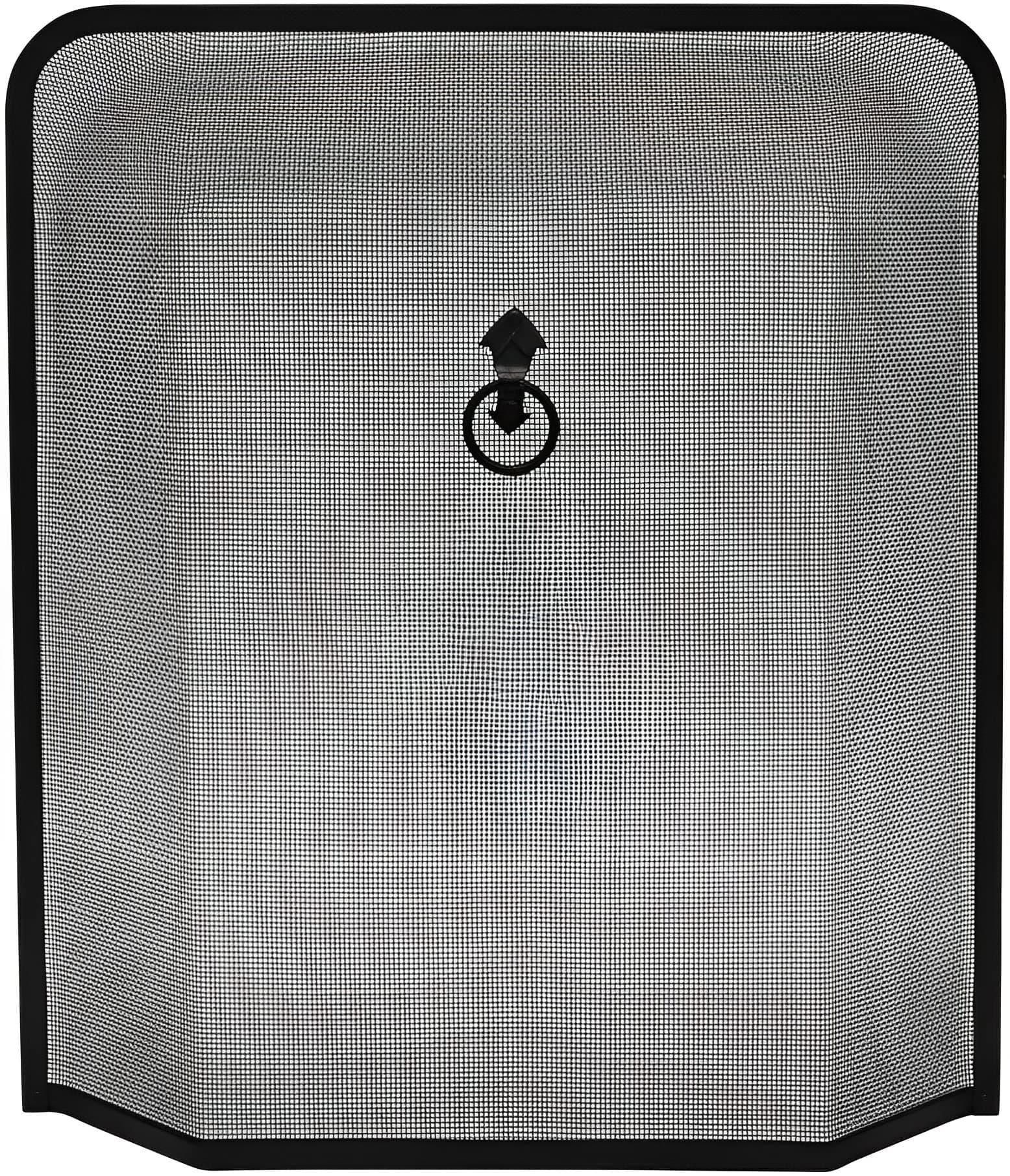 Aggloz | HEAVY DUTY | Fireguard Spark Guard | Fire Screen Protector | Metal Fire Guard | Fireplace Spark Mesh Guard | Freestanding | Single Panel | Transparent | Fire Guard Fire Place Guard | Black
