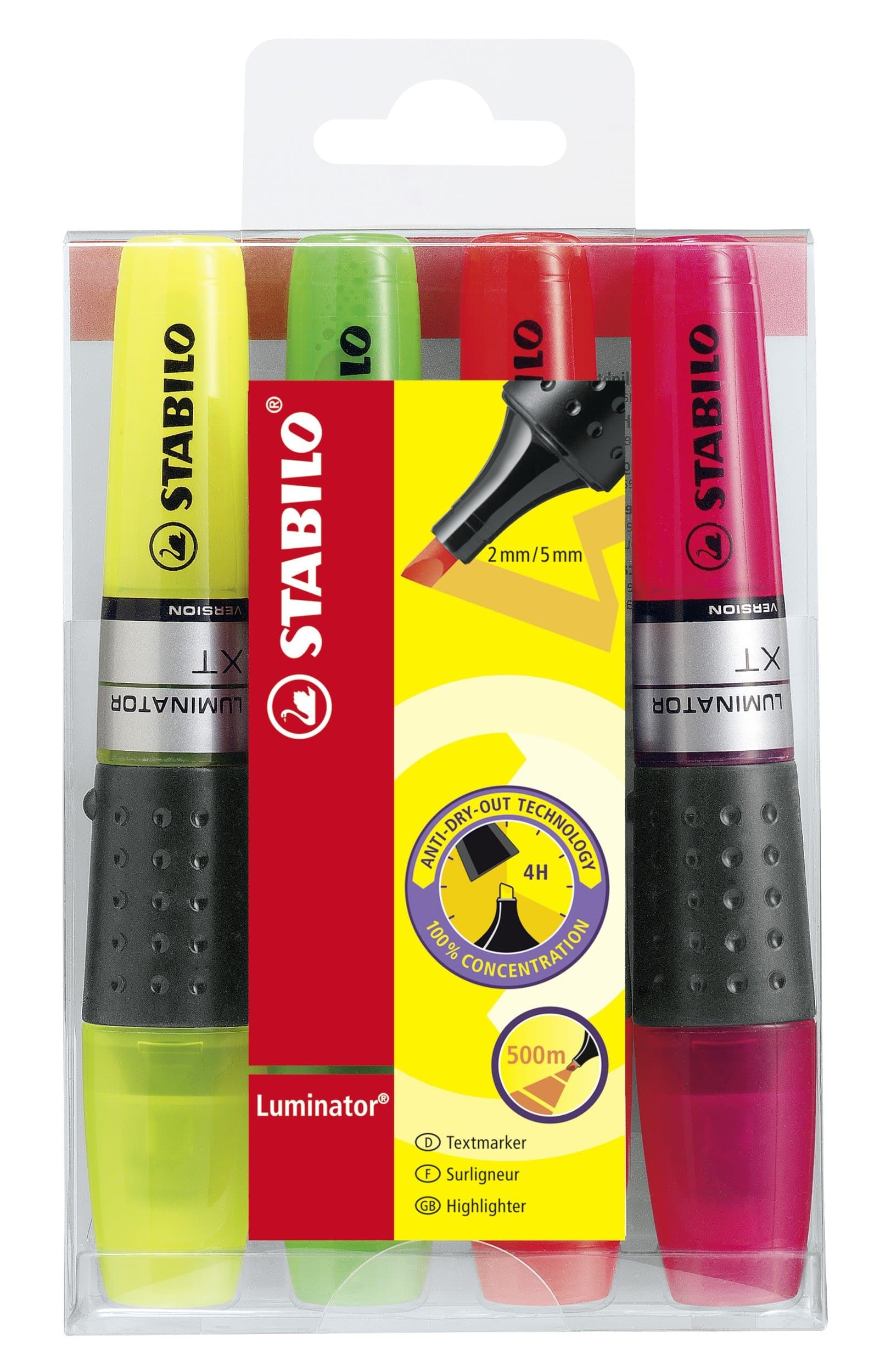 Stabilo Luminator Broad Tip Highlighters (Pack of 4)
