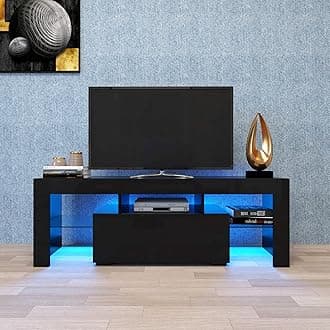 LED TV Stand For 60 Inch TV, Small TV Stand 60 Inch TV Table, 60 55 50 Inch TV Stand For Bedroom 60 55 50 Inch TV Stands For Living Room Black TV Stand For 50 55 Inch TV Stand 55 Inch TV Table