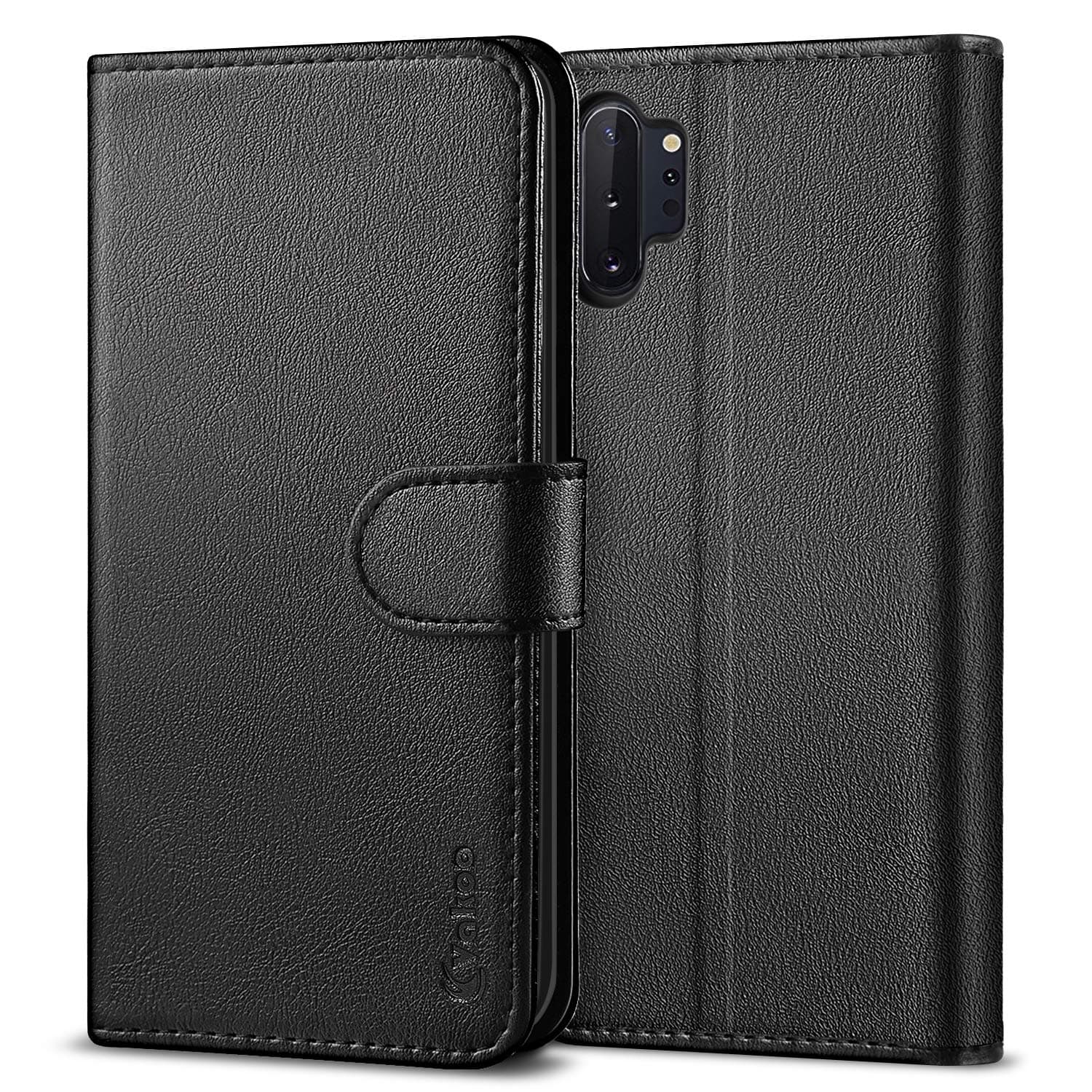Vakoo Wallet Series Phone Case for Samsung Note 10 Plus/Note 10 Plus 5G - Black