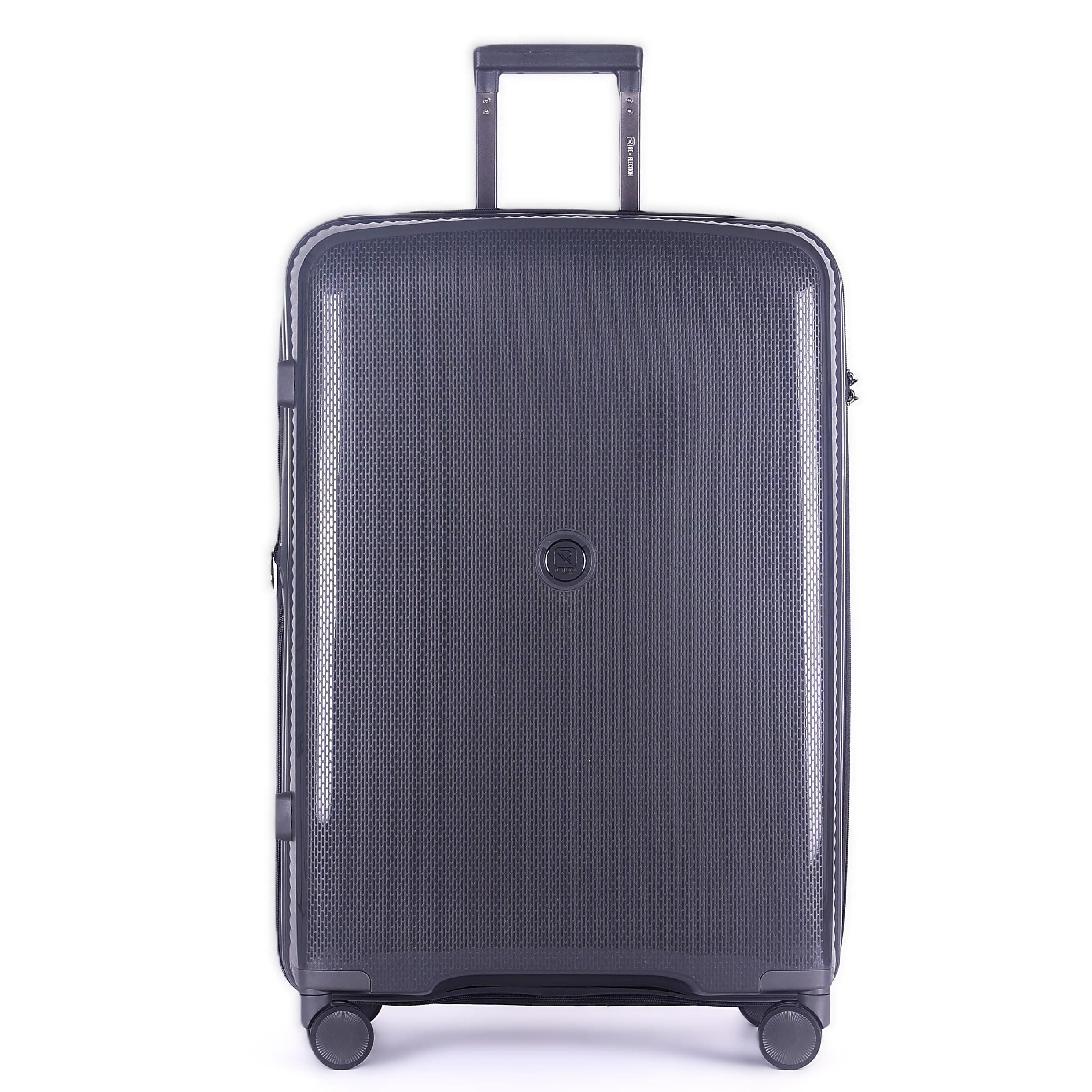 RE-­FLECTION Created by NatureReflection ISTANBUL theme PP Suitcase, Durable, Lightweight Hardshell, Telescopic Handle, Vertical Series Travel Luggage Trolley with 4 Quiet 360° Wheels and TSA Lock (Gray, 28-Inch)