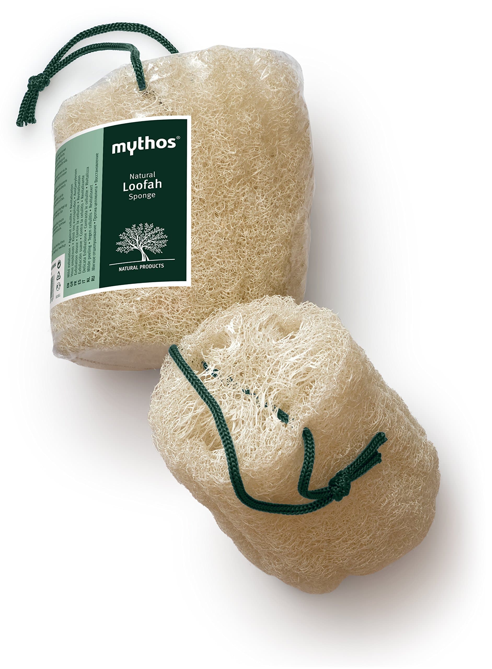 MYTHOS NATURAL LOOFAH SPONGE WITH STRING 15 CM.