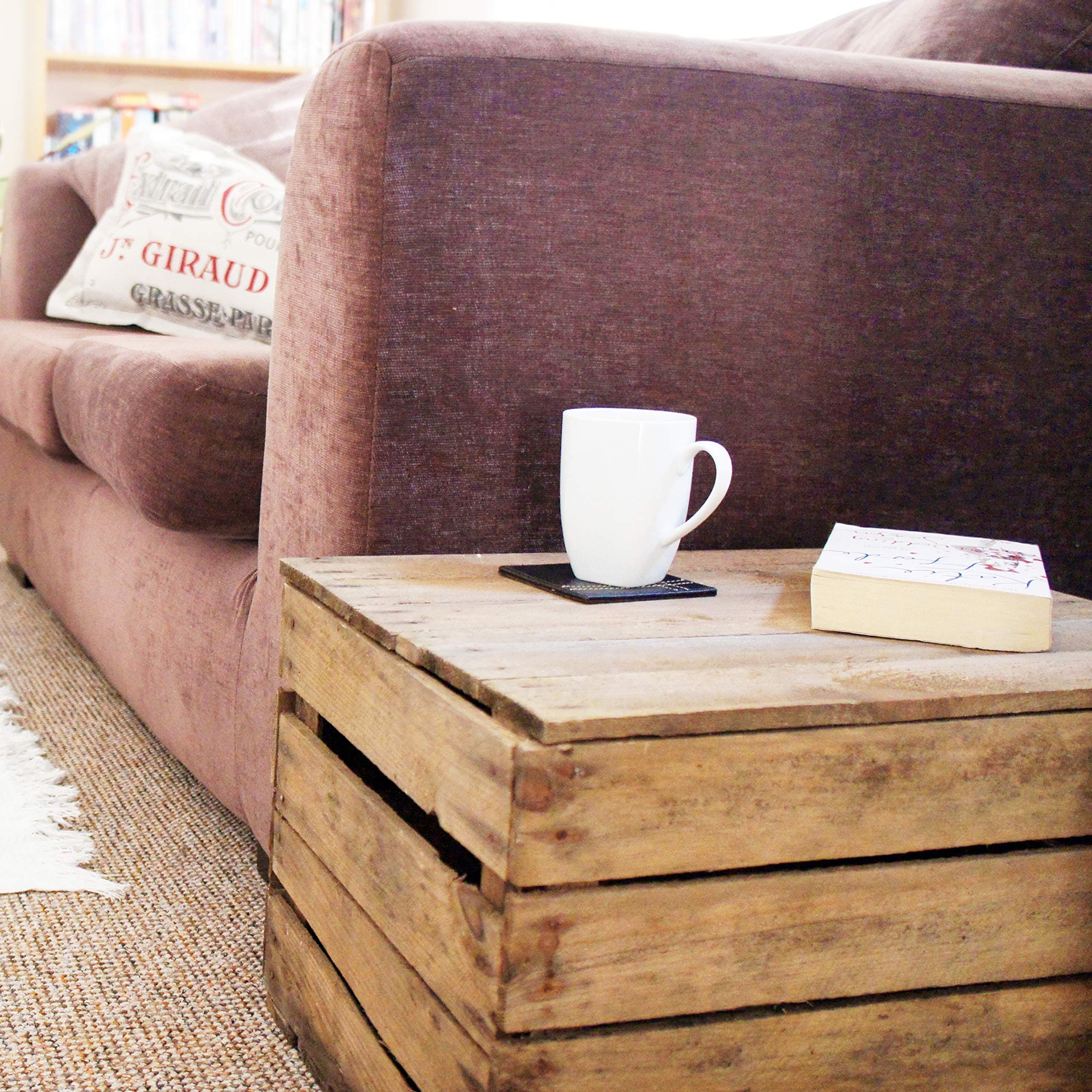 Small Wooden Coffee Table/Sofa Side Table - Vintage Apple Crate with Lid. Handmade in Kent - FLASH SALE!!