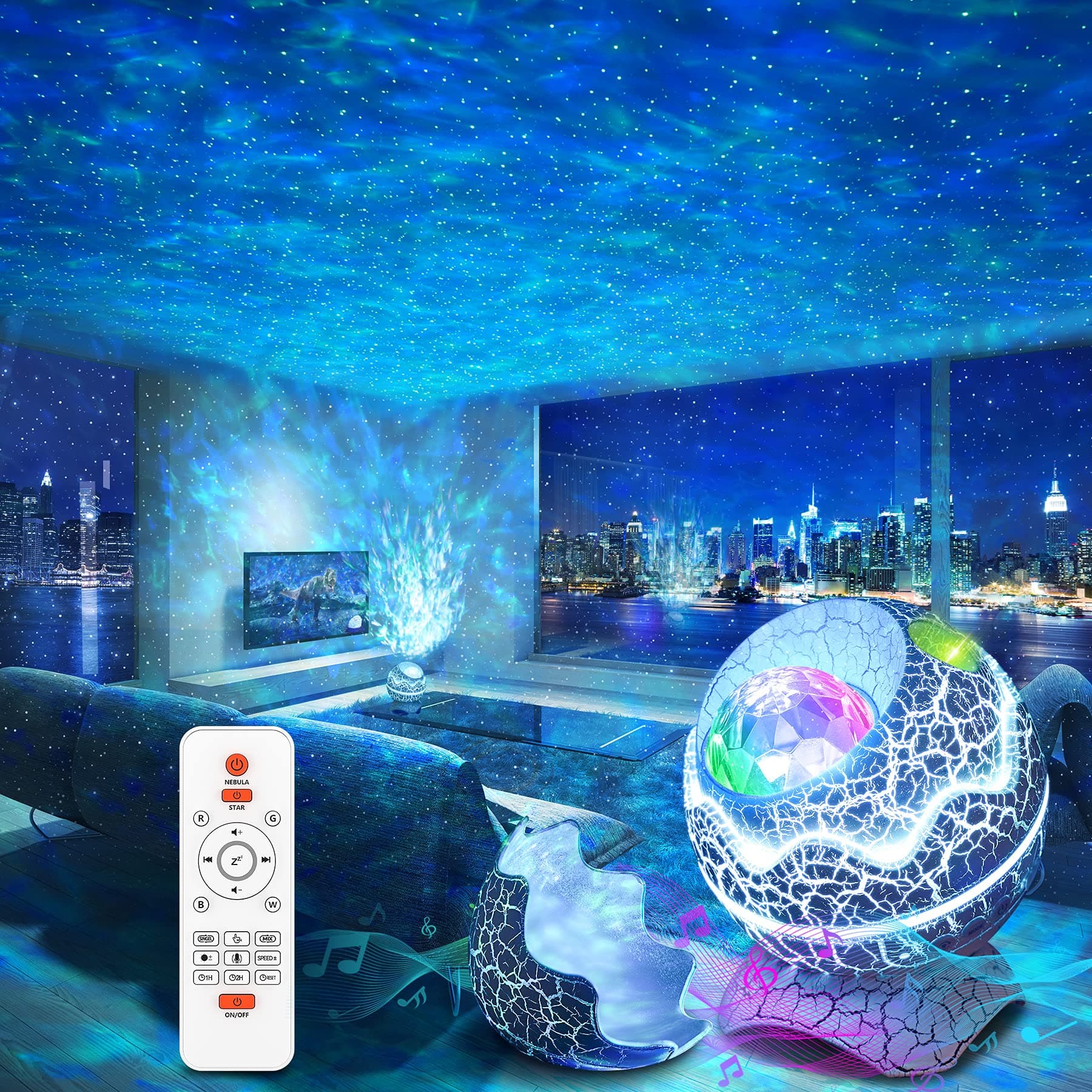 Star Projector, Galaxy Projector for Bedroom Nebula Night Light Projector with White Noise, Bluetooth Speaker, Timer and Remote, Room Decor, Gifts for Kids, Adults, Birthday, Party, Easter