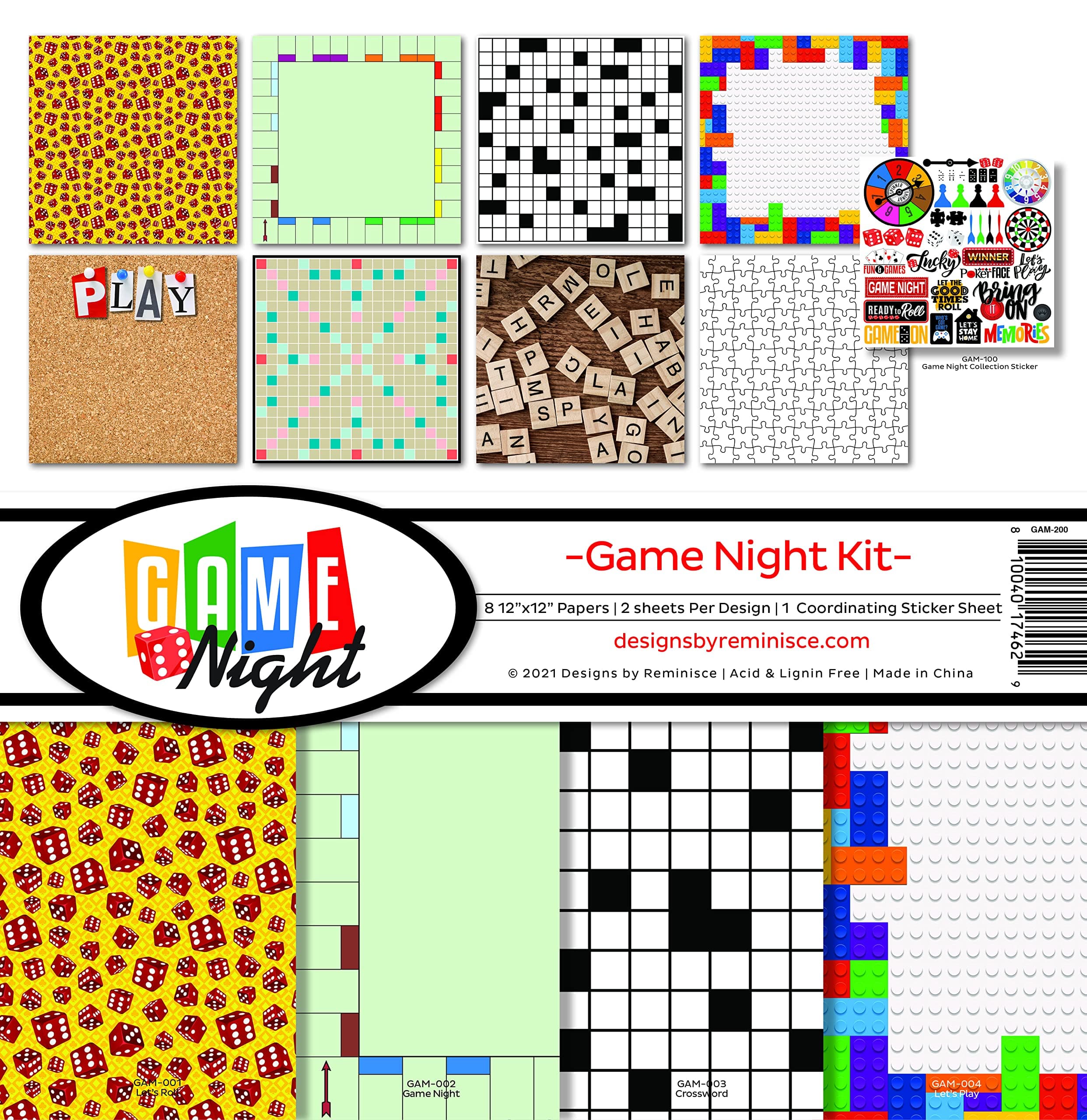 Reminisce Game Night Scrapbook Collection Kit