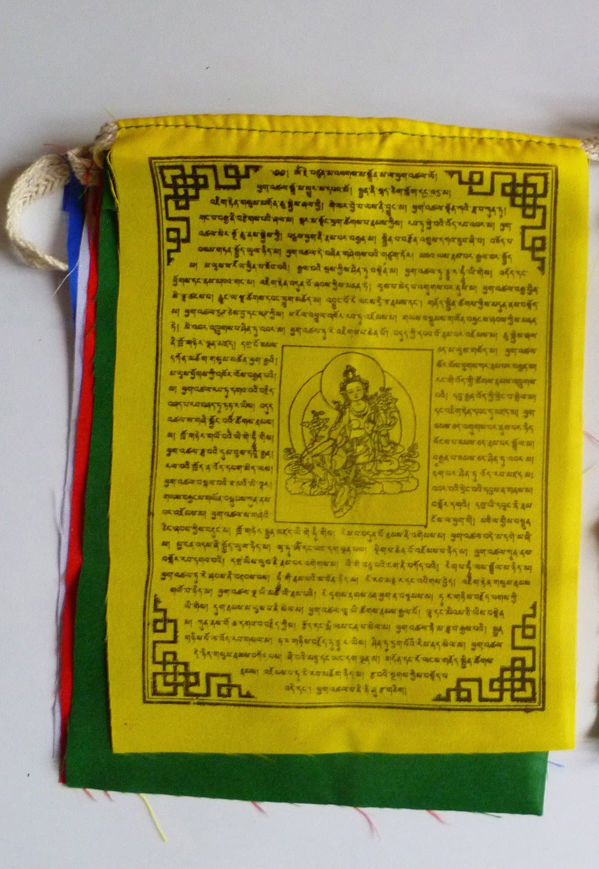 Tibetan Prayer Flags Medium White Tara One Roll with Ten Flags