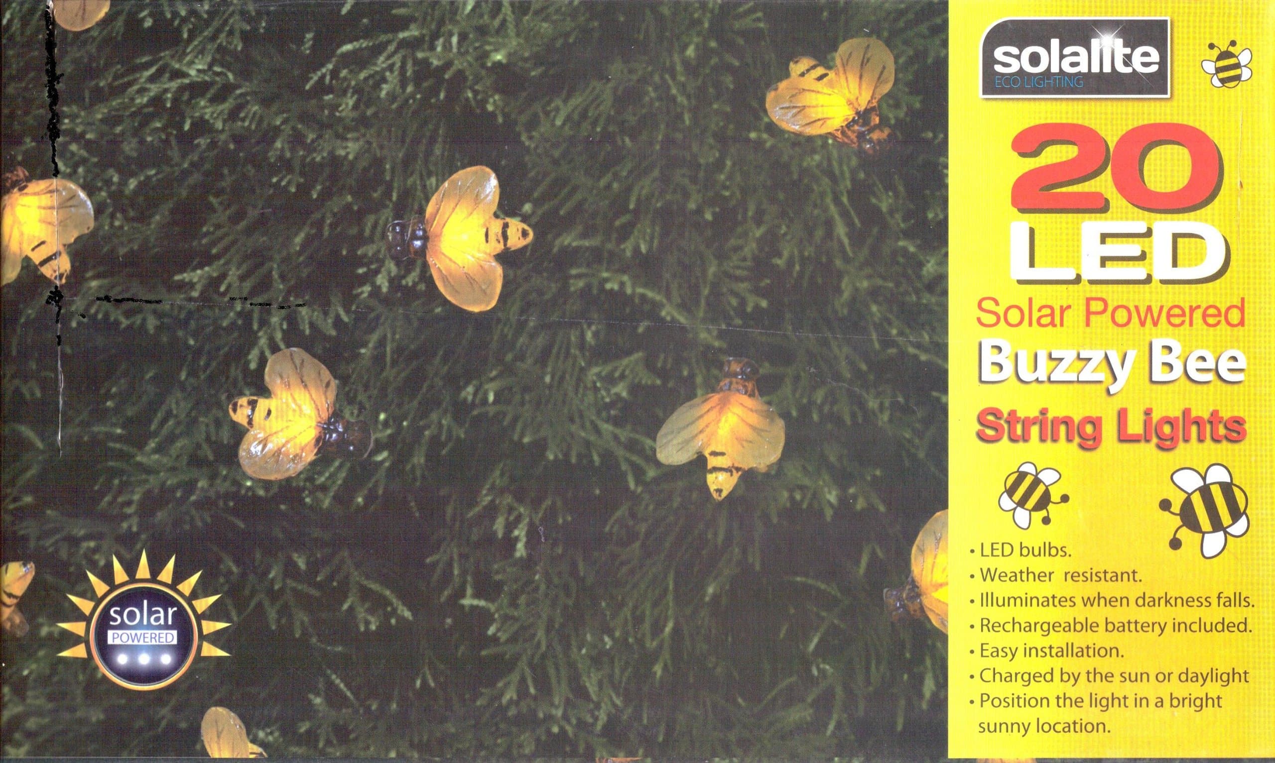 20 Solar Powered LED BUMBLE BEES With Directional Solar Panel