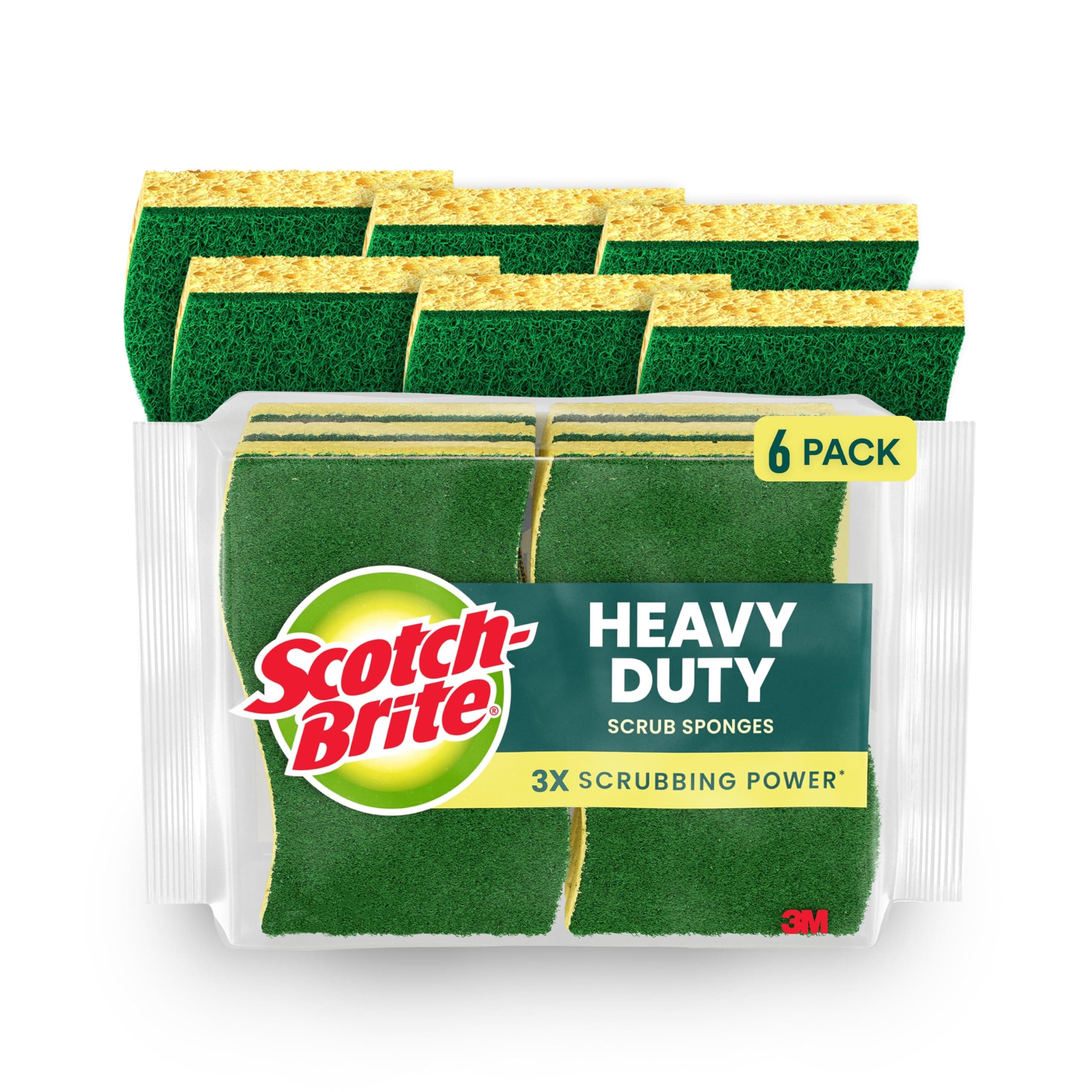 Scotch-Brite Heavy Duty Scrub Sponge, 6 Count