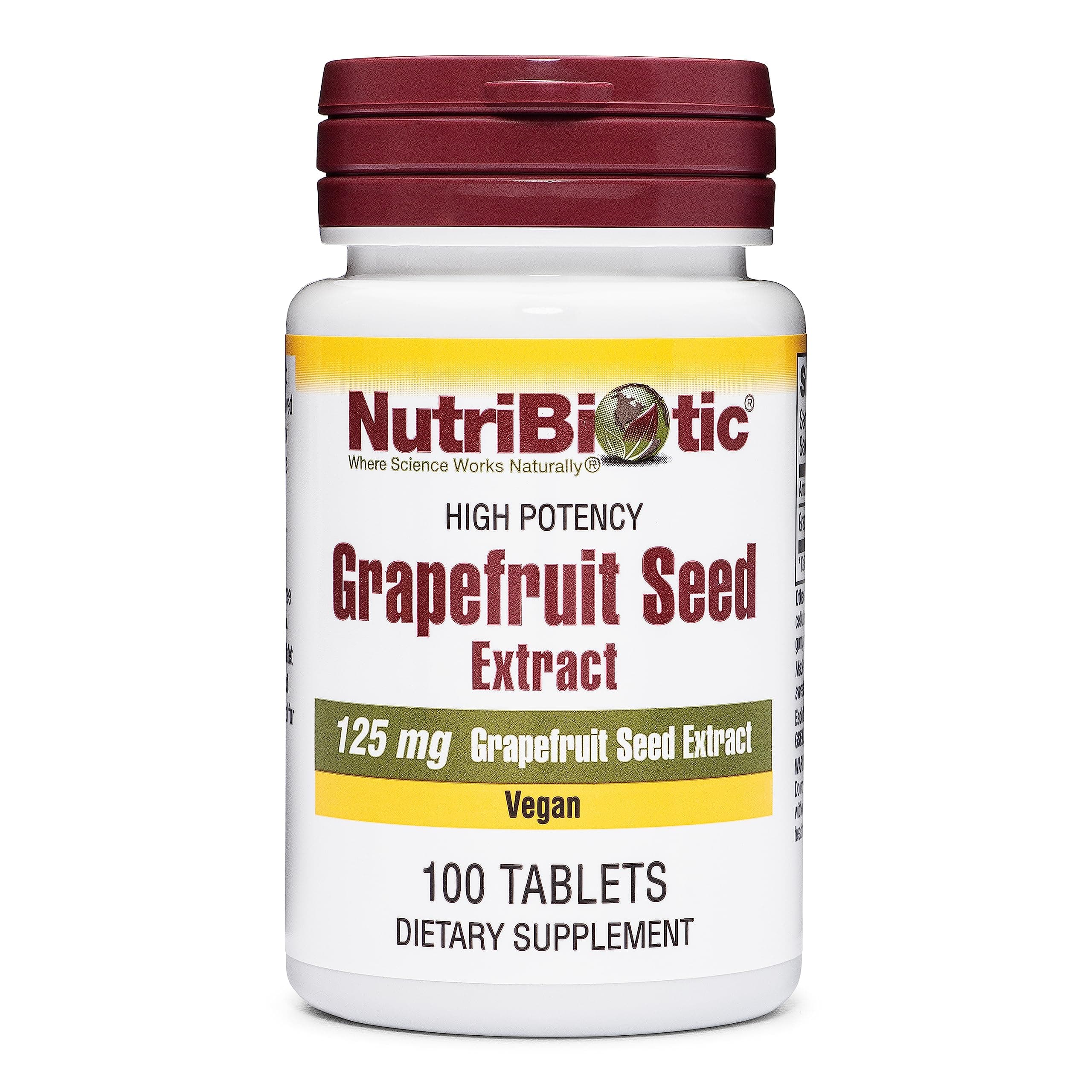 NutriBiotic Gse Grapefruit Seed Extract 125mg(100 Tablets)