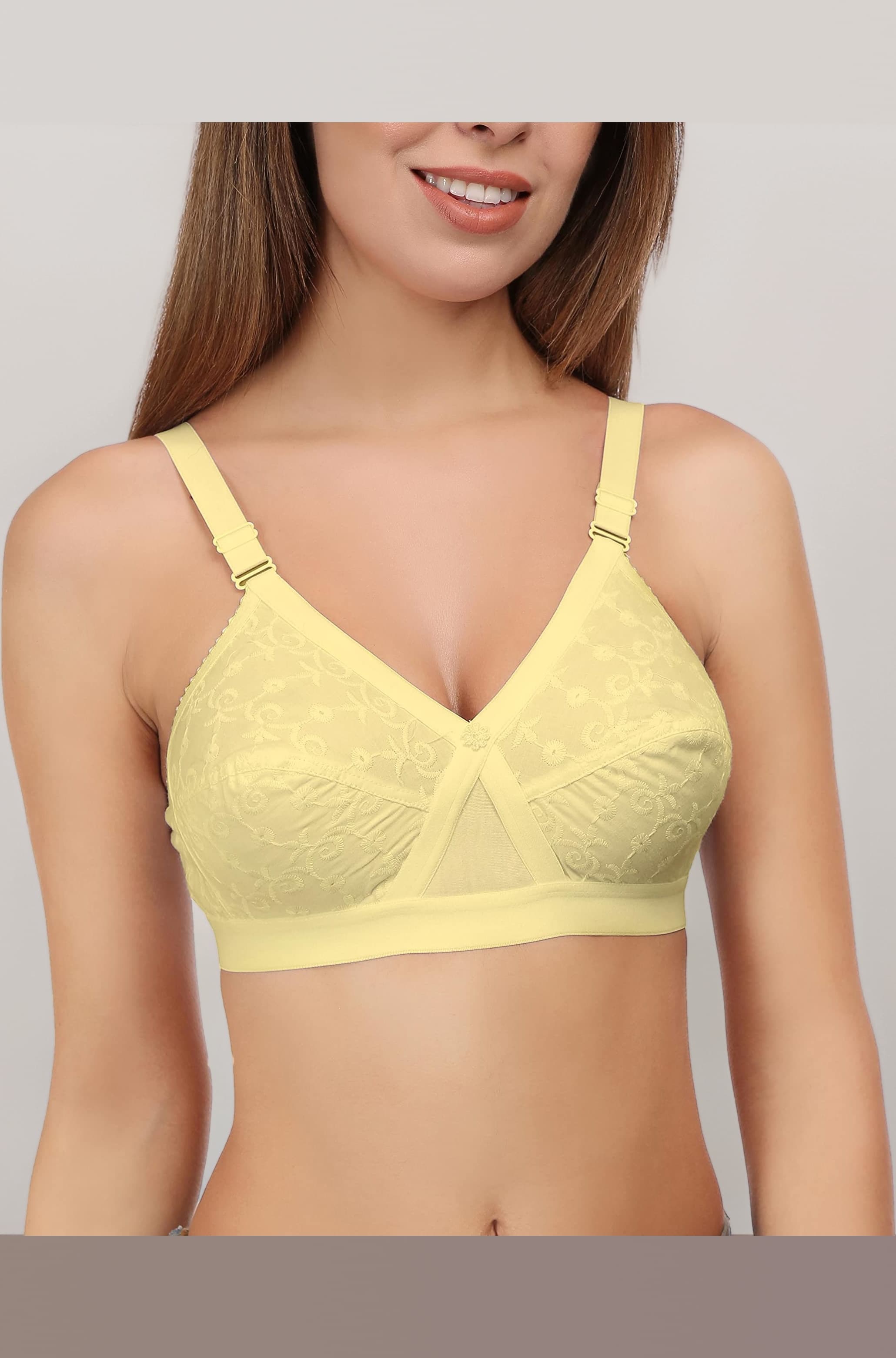 Women's Non Padded Non Wired Cotton Full Coverage Bra