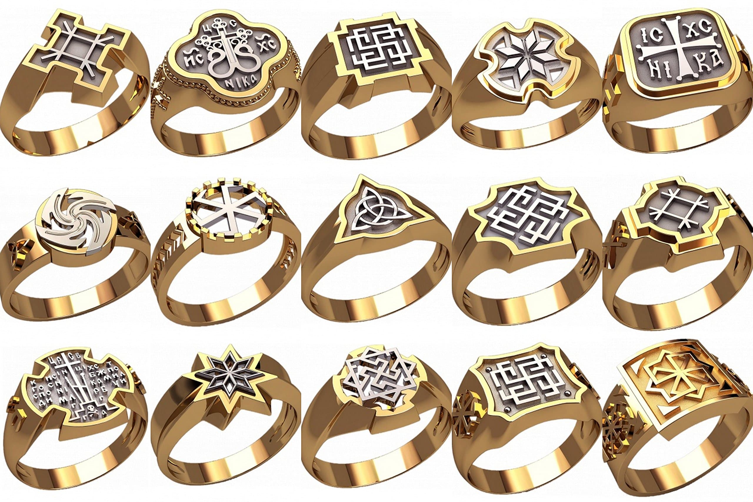 #m16__ Set of 15 pcs ring wax patterns for lost wax casting