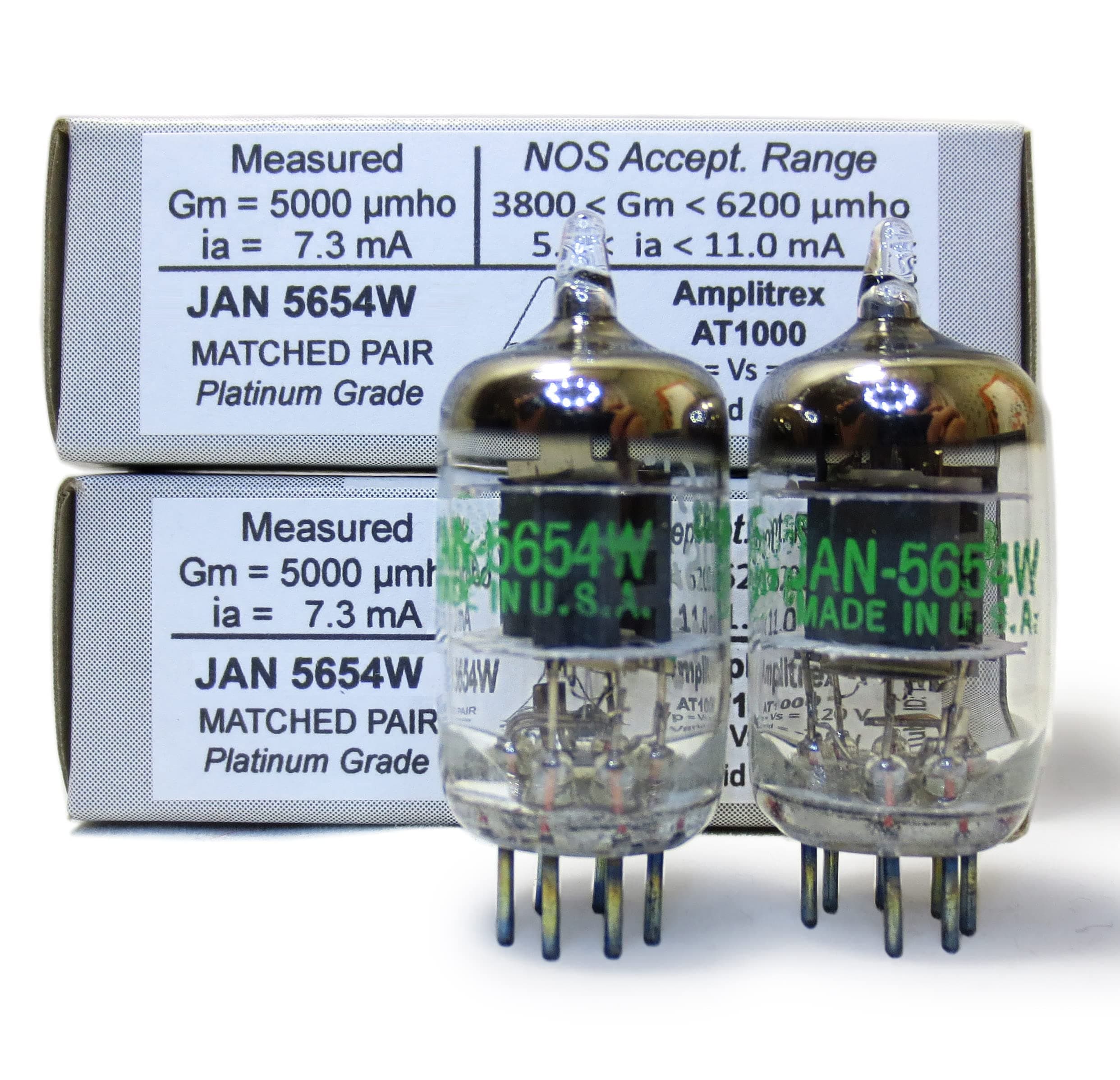 Riverstone Audio - Matched Pair (2 Tubes) JAN 5654W Fully-Tested Vacuum Tubes 6J1 / 5654 /6AK5/ EF95 / 6AK5 Tube Replacement