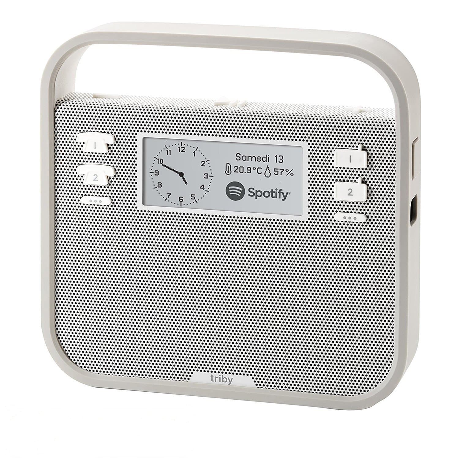 Smart Portable Speaker with screen compatible with Alexa built-in, Grey