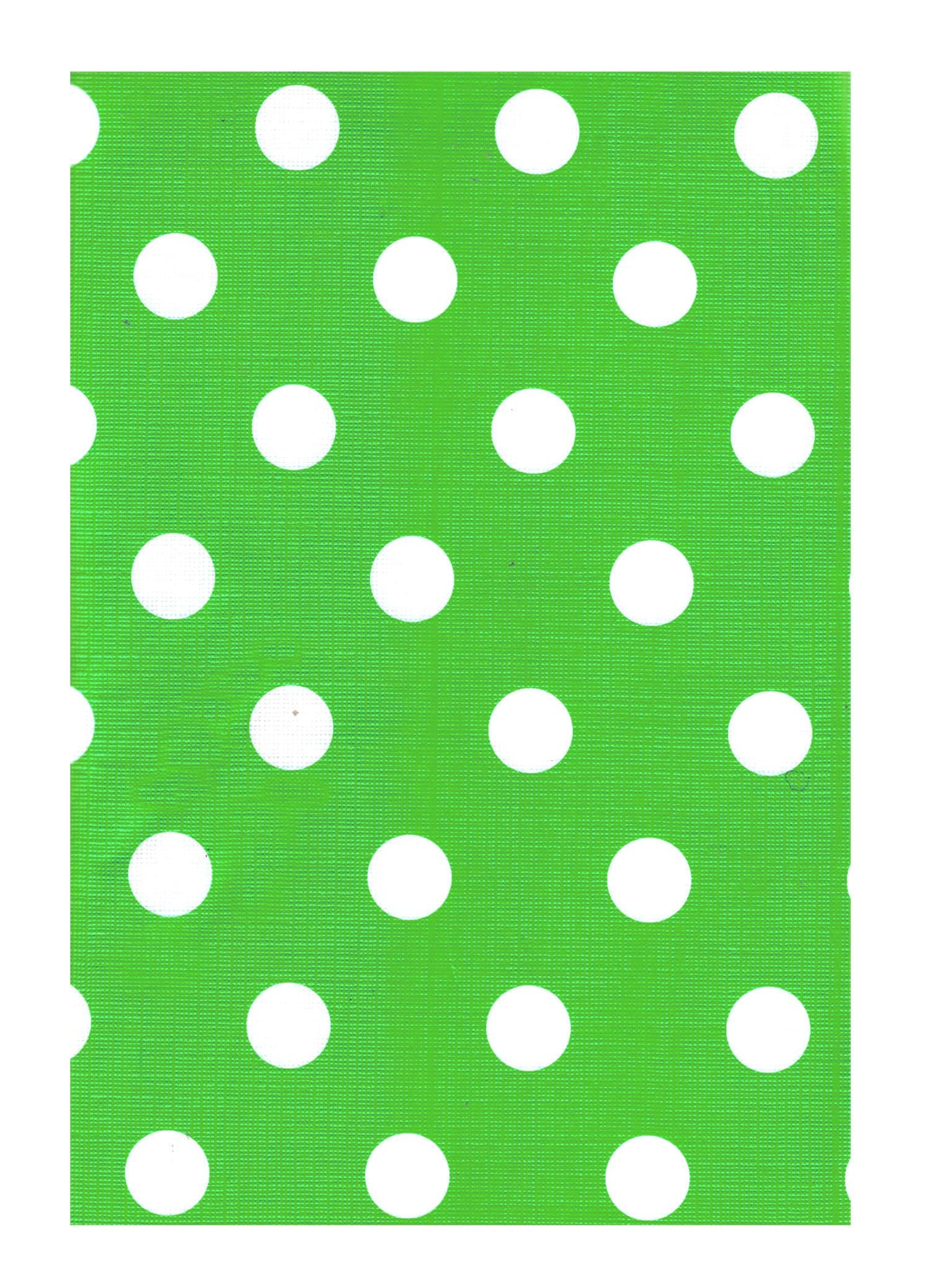 Gourmet Pro PEVA Vinyl Tablecloth Polyester Flannel Backing Polka Dot Design (52 x 70 Rectangle, Lime Green)
