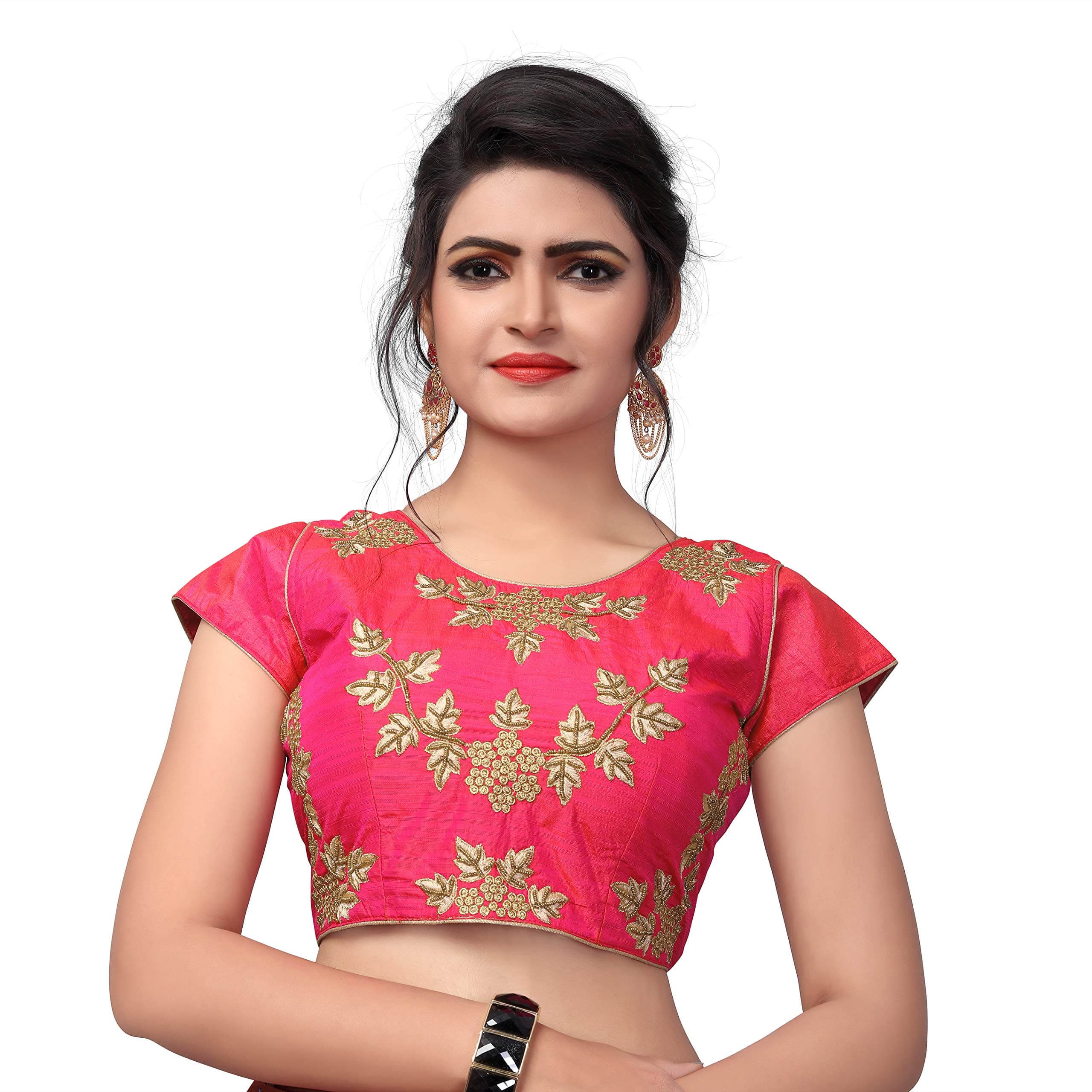 FAB DADU Women's Silk Regular Saree Blouse