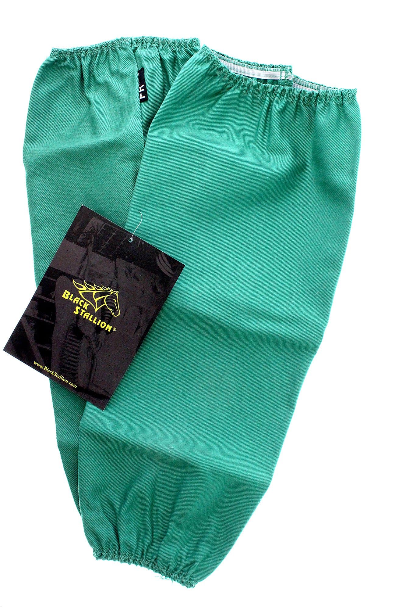 (F9-18S) Cotton Welding Sleeves, 9 oz Flame Resistant Treated Cotton, 18-Inch Length, Elastic Wrists & Biceps, Upper Arm Protection, One Size, Green