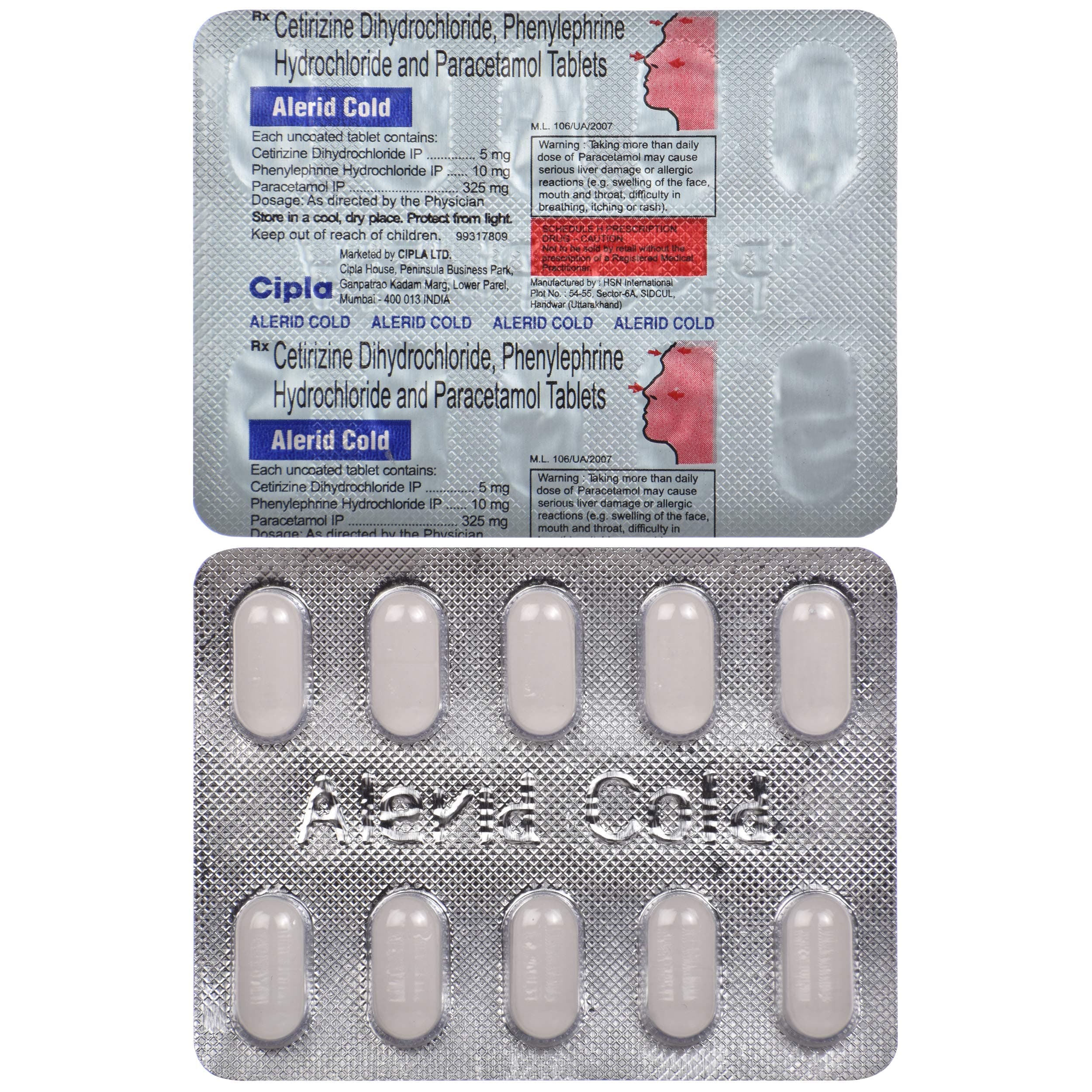 Alerid Cold - Strip of 10 Tablets
