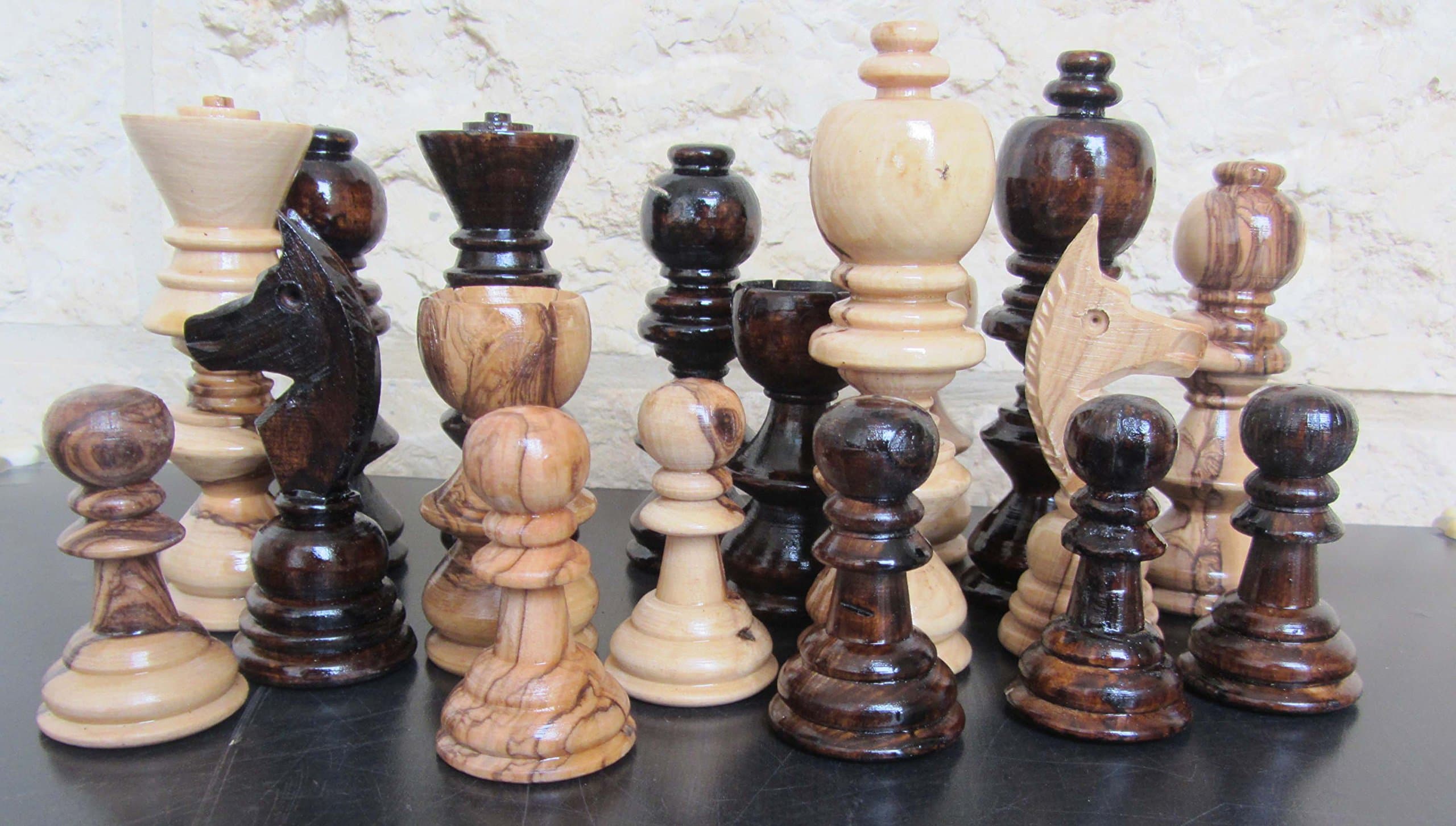 Jerusalem Large Olive Wood Chess Set Pieces 5.2