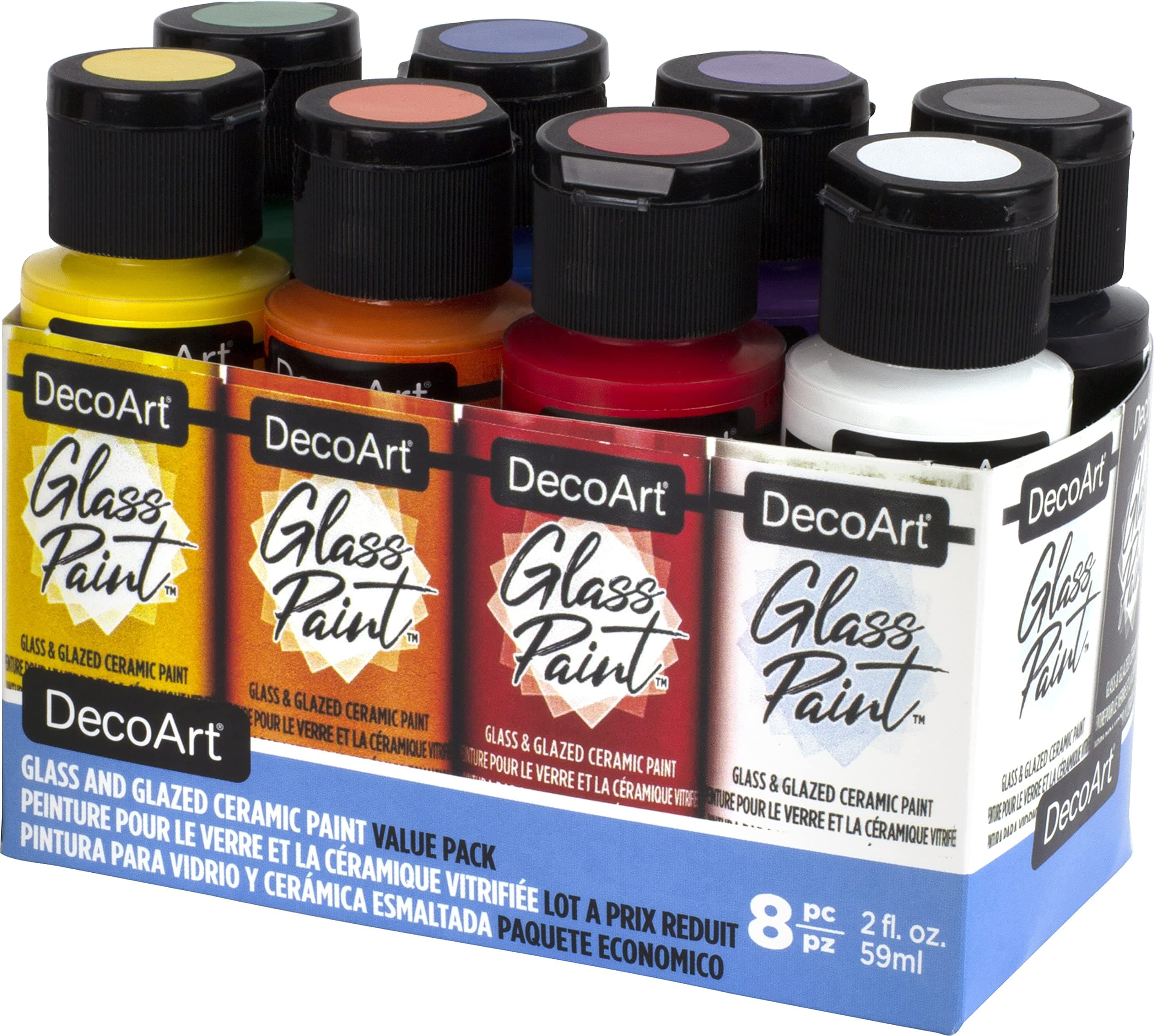 DecoArt Glass Paint Value PK BA, Primary/Basics, One Size