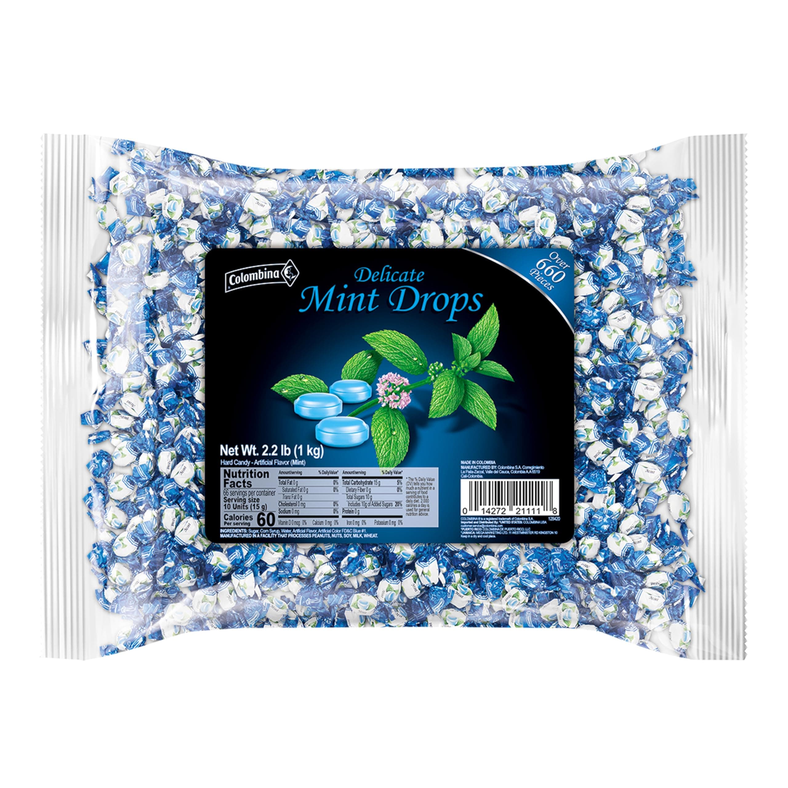 Colombina Delicate Mint Drops, Individually Wrapped Breath Saver Mini Mints, ...
