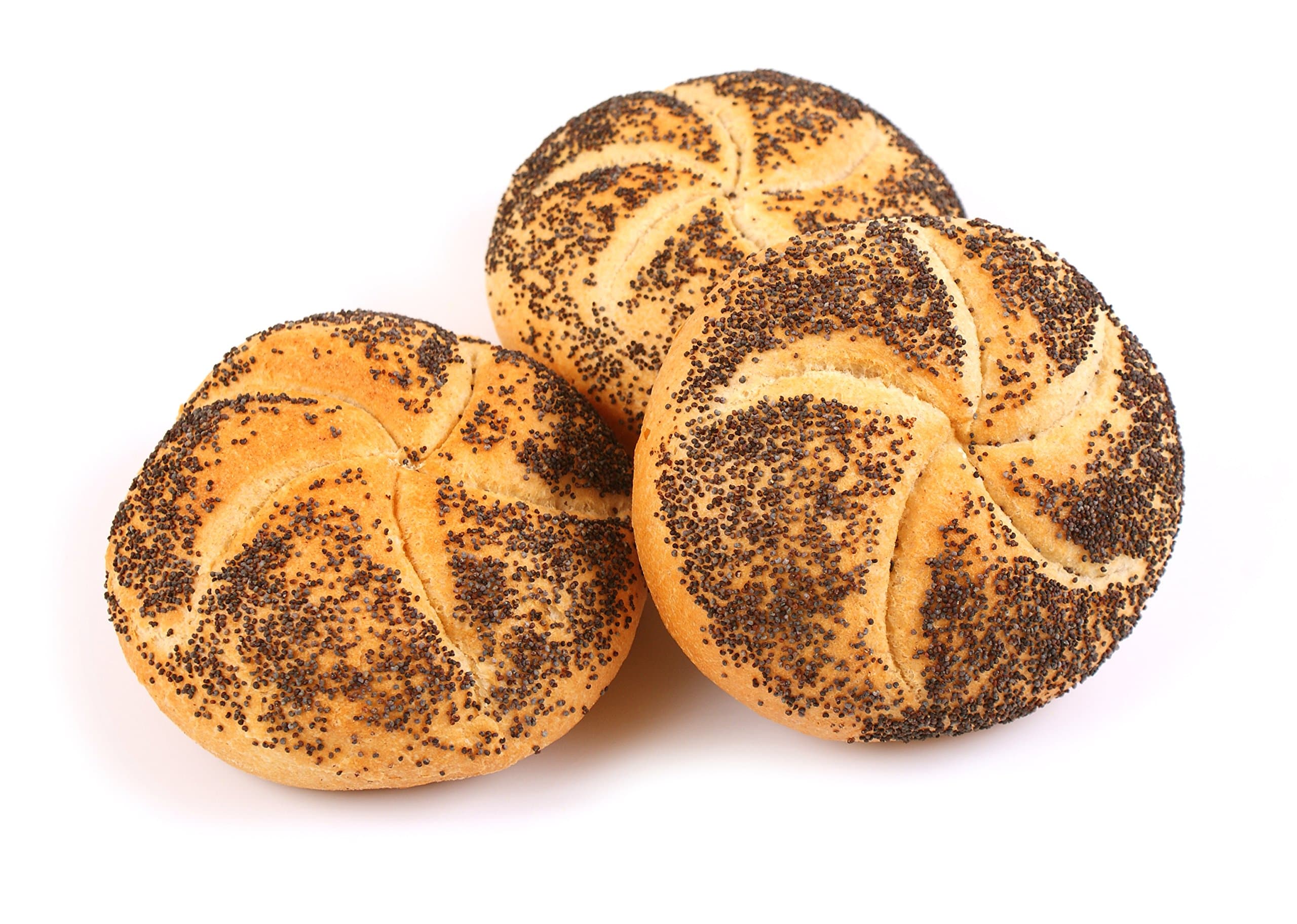 Mohnbroetchen Poppy Seed x 3 rolls per pack.