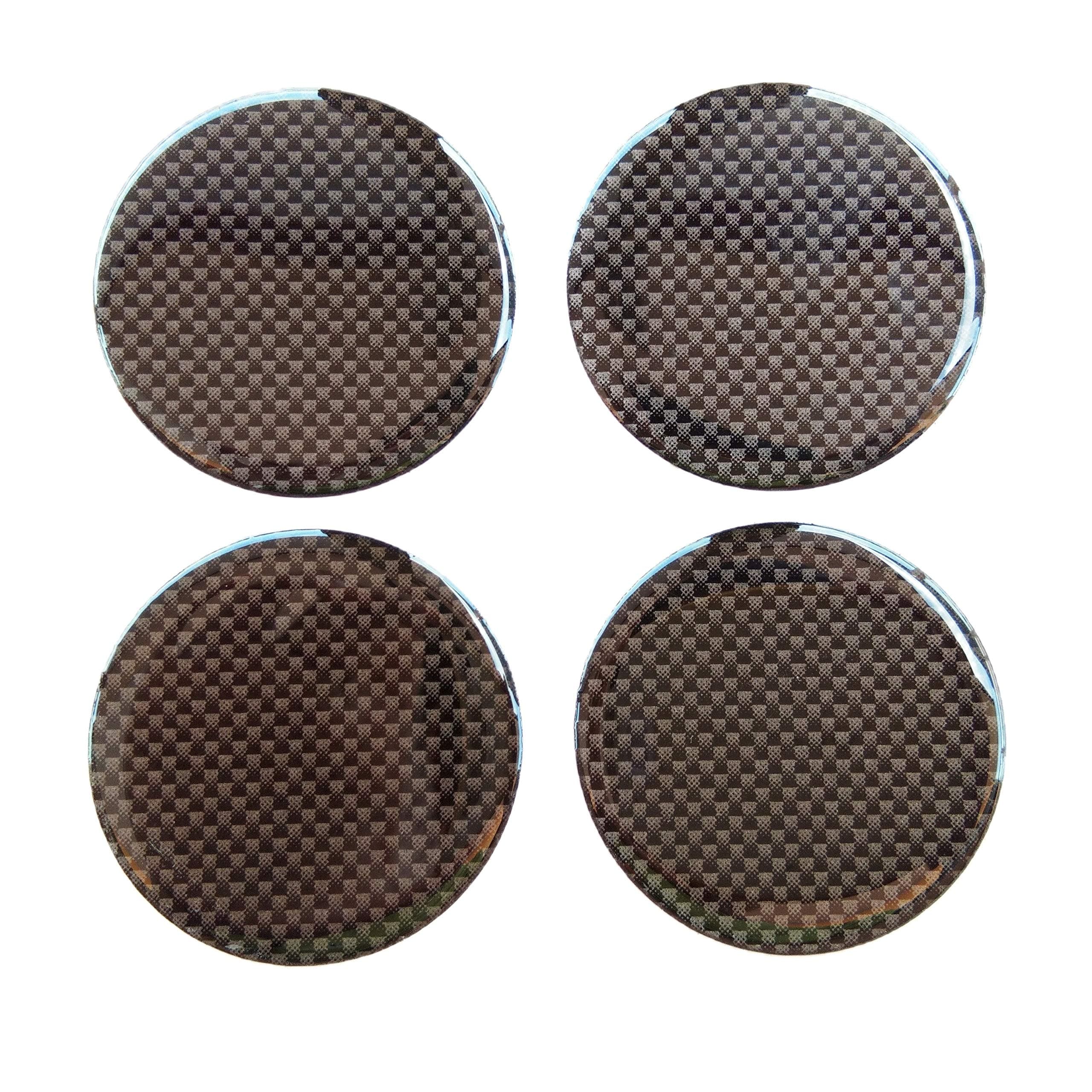 45 mm Domed Wheel Cap Hub Decal Decals Center Plain Kevlar Carbon Fiber 4 Pcs Gloss 3D Gel Rear Resin Motorcycle Sticker Badge Trunk Truck Rims All Series Racing Automotive