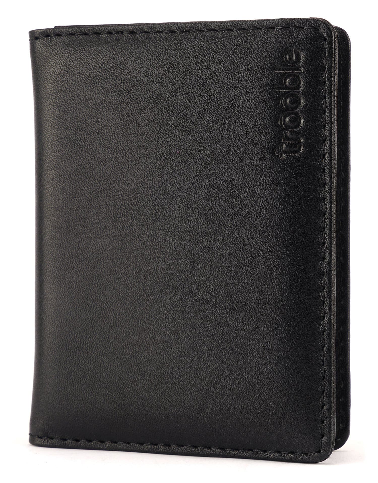 slim wallet - genuine, leather - card case - black
