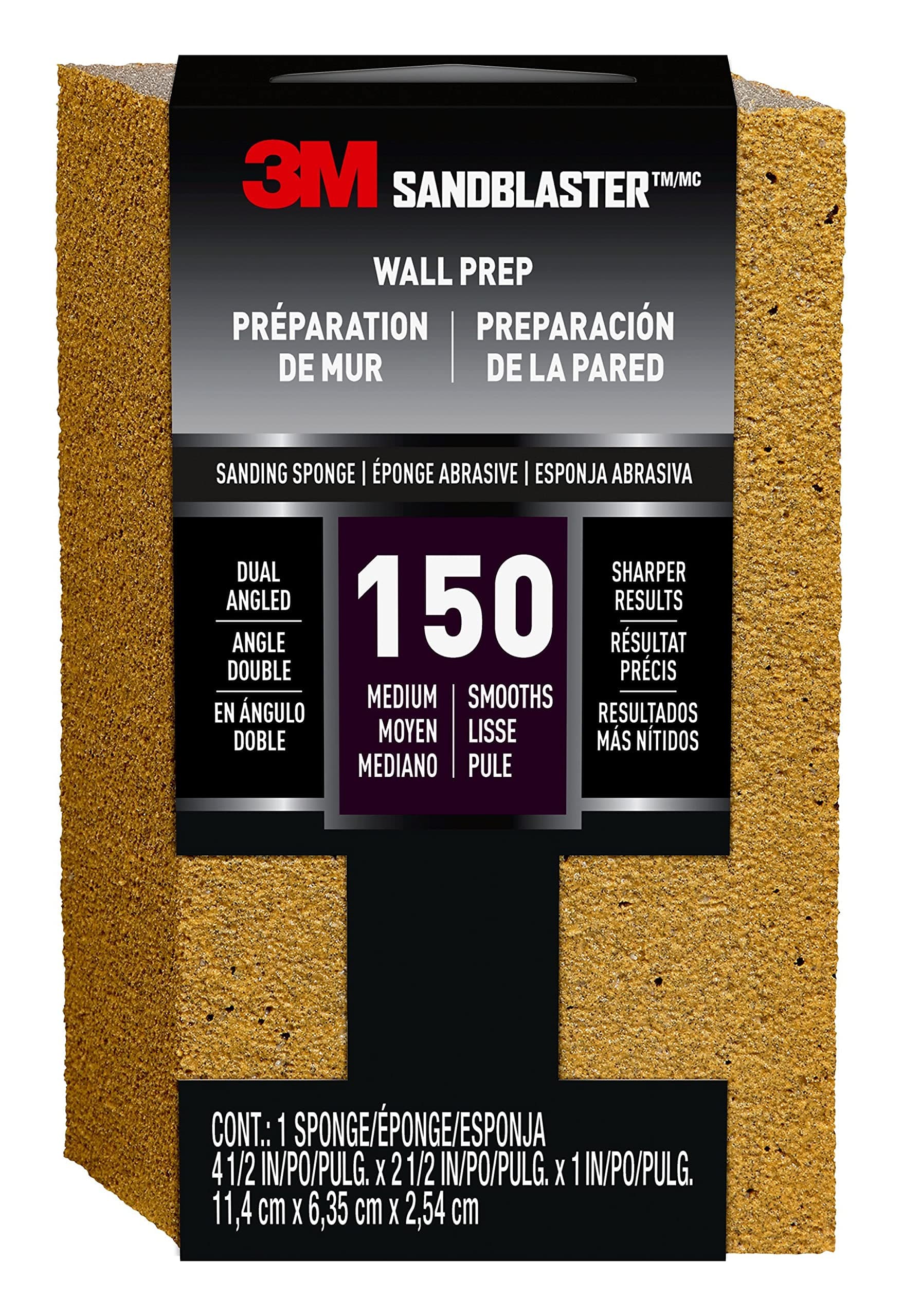 3M Sandblaster Dual Angle Sanding Sponge, 150-Grit