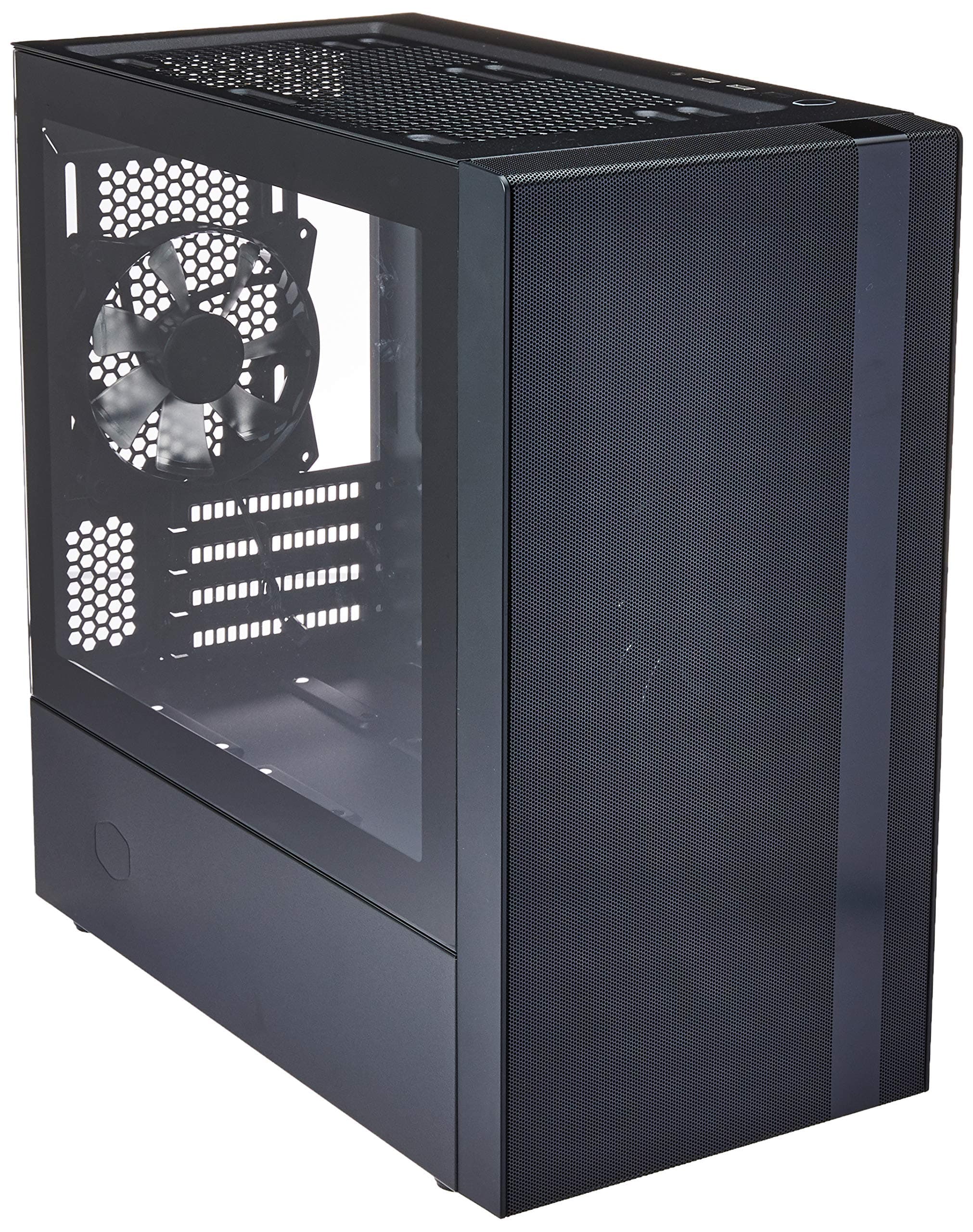 Cooler Master MasterBox NR400 - mATX Mini Tower Case with Tempered Glass Side Panel, 2 x 120mm Pre-Installed Fans, Flexible Air Flow Configurations, Cable Management