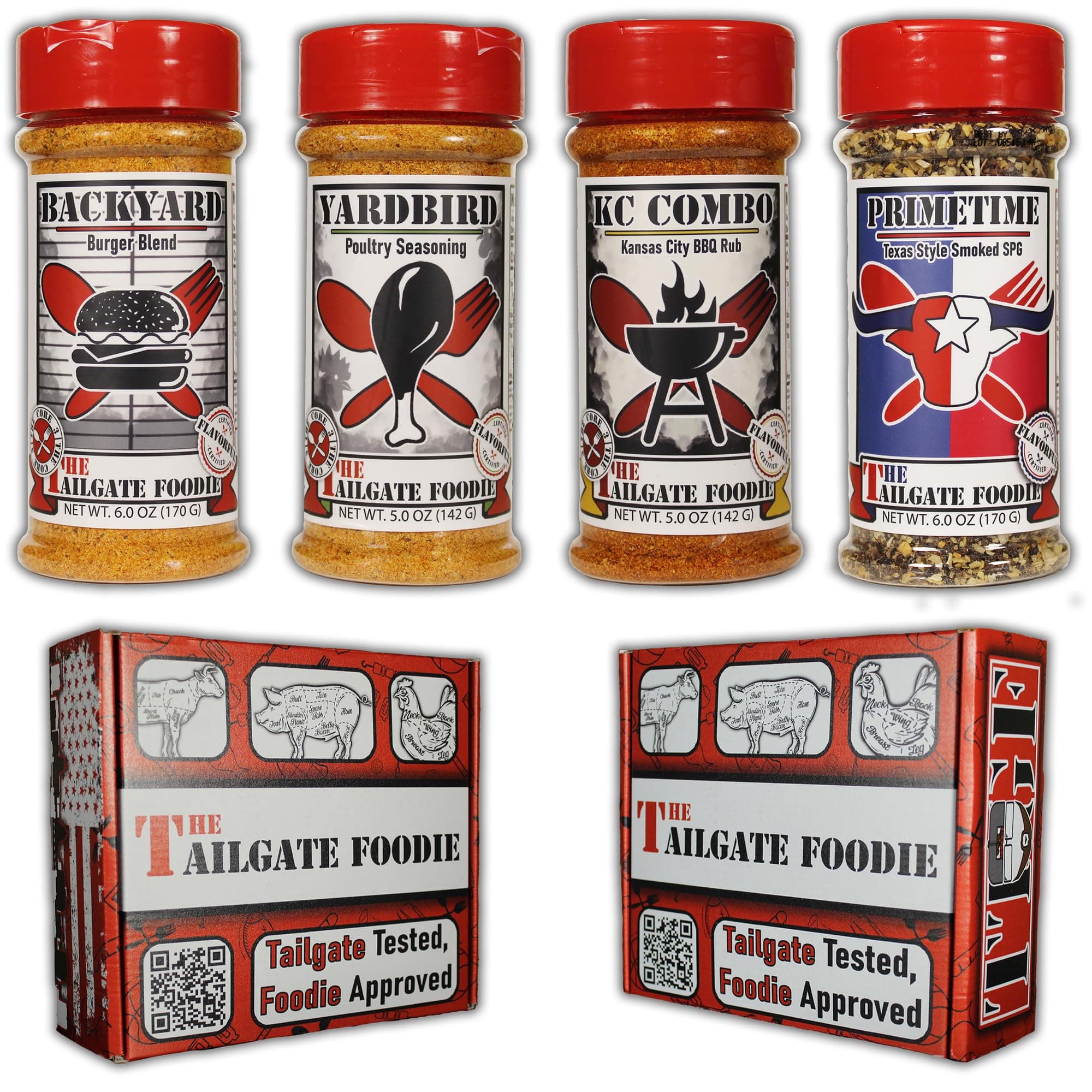 Grilling Classics Seasoning and Rub Kit | 4-Pack Gift Box | Ultimate Cooking Gift Set | All-Purpose Cooking Kit for Smoking, BBQ, and Grilling | Small Business | Made in America | Great for Christmas Gifting
