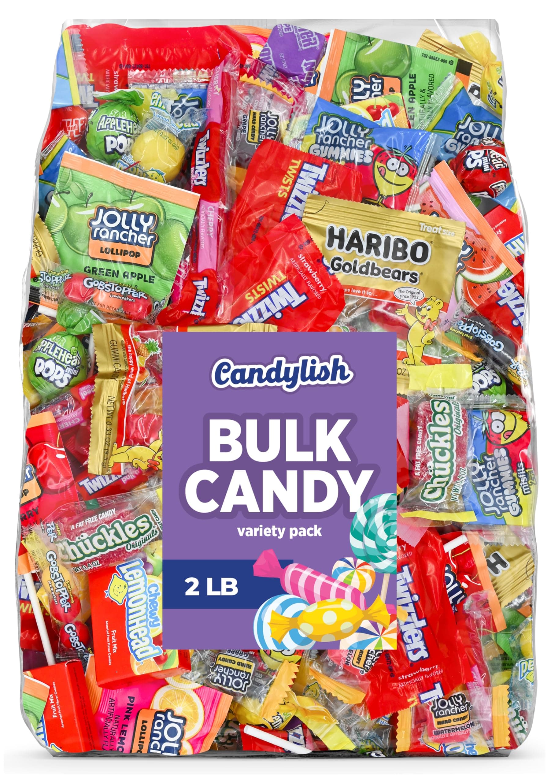 Bulk Candy Variety Pack, 2 LB - Assorted Individually Wrapped Treats with, Now and Later, And More | Candy for Kids' Parties, Pinatas, Snack Lovers | Family-Friendly Assortment