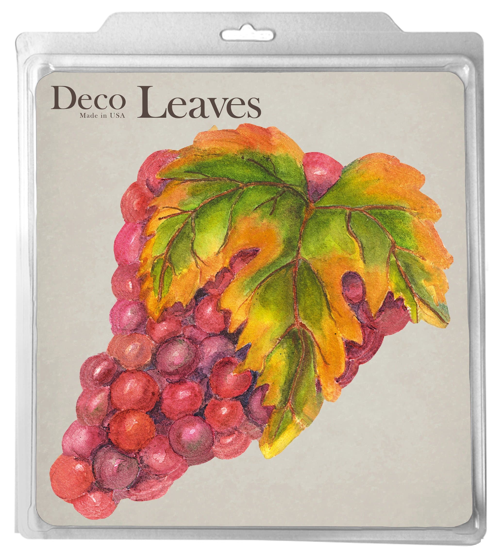 Grape Cluster Deco Parchment Leaves
