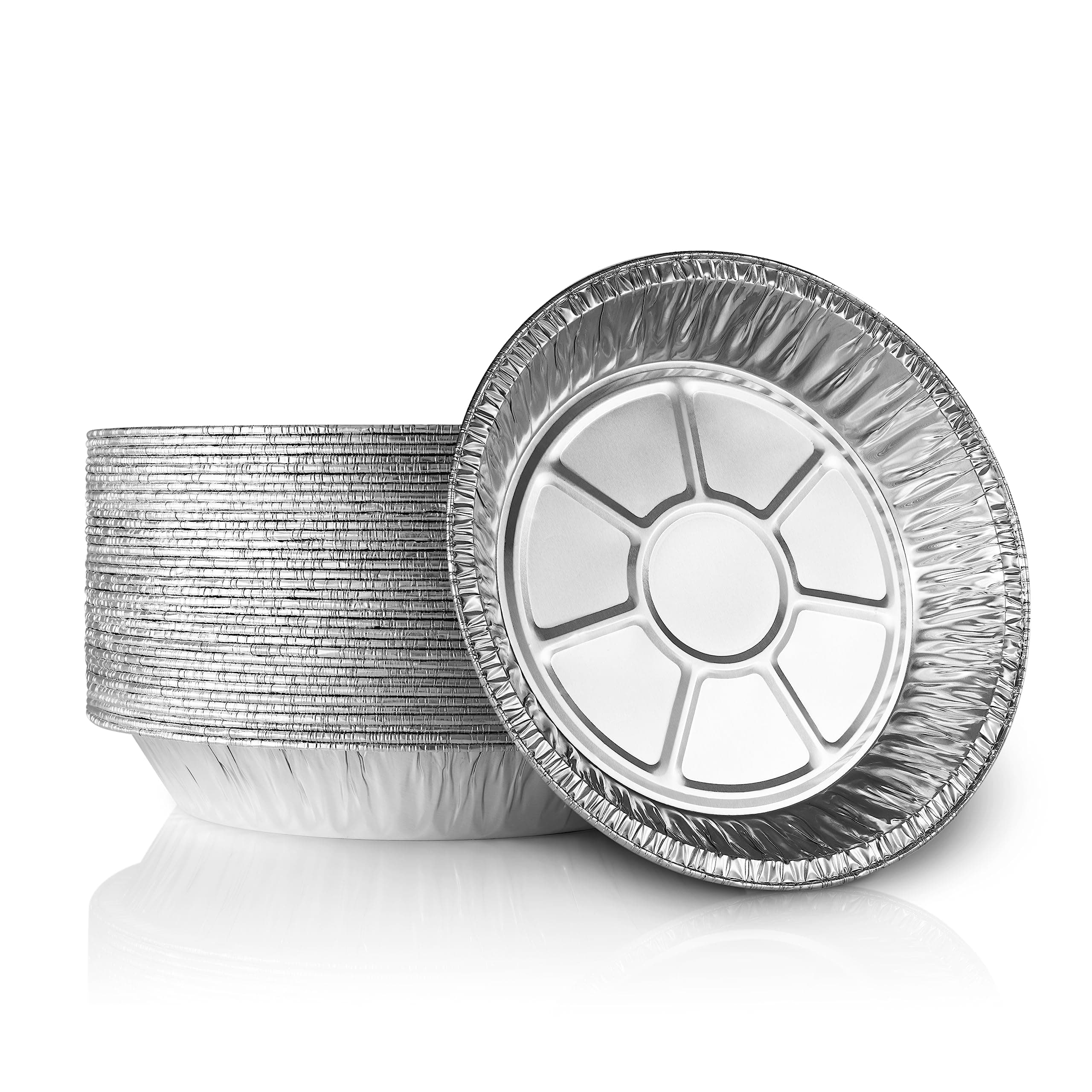 DOBI 9" Pie Pans [30 Pack] - Heavy Duty Standard-Sized Disposable Aluminum Foil Pie Tins for Baking and Serving