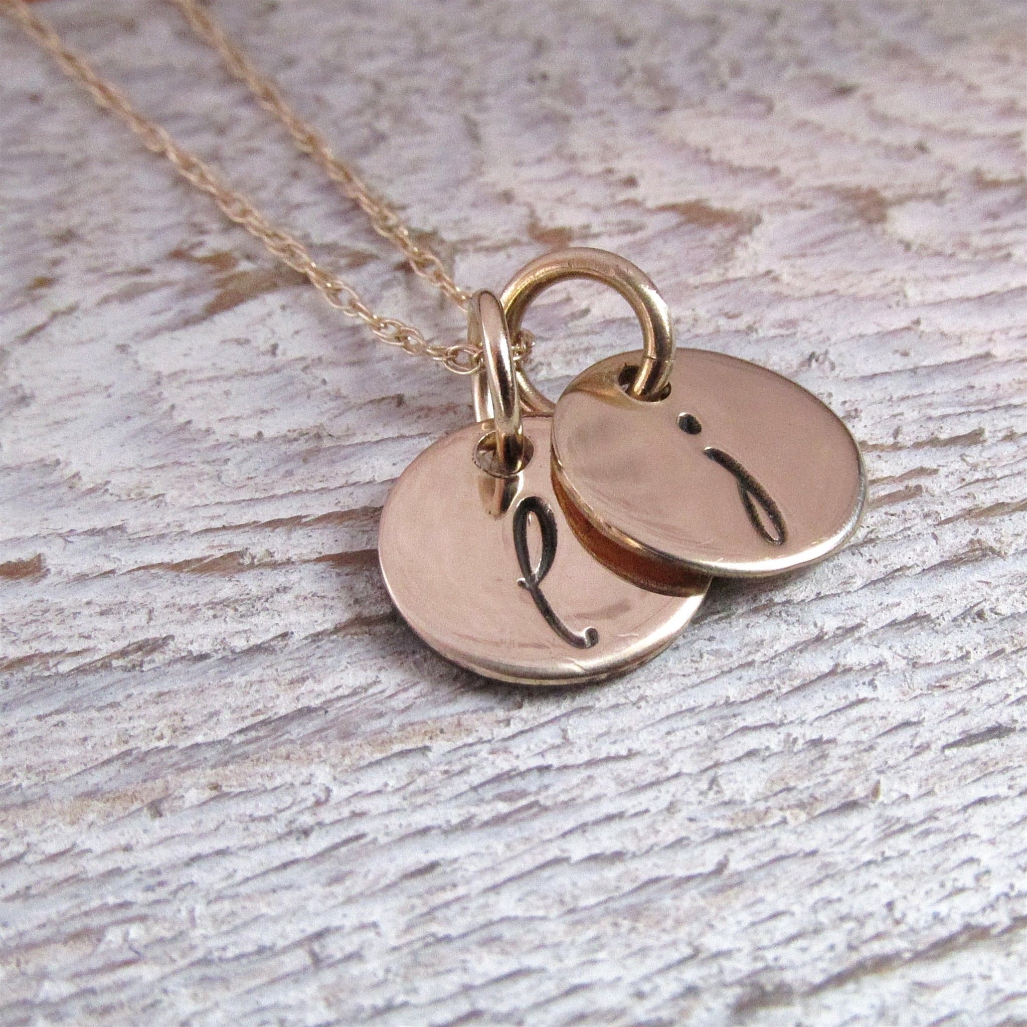 Gold Initial Necklace - Gold Personalized Necklace - 14 kt Solid Gold Necklace - Mother's Necklace