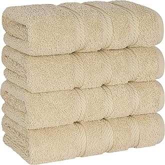 American Soft Linen Luxury Hand Towels for Bathroom, 600 GSM Heawy Weight 16x28 Size 100% Cotton Turkish 4 Piece Hand Face Towel Set, Beige Hand Towels