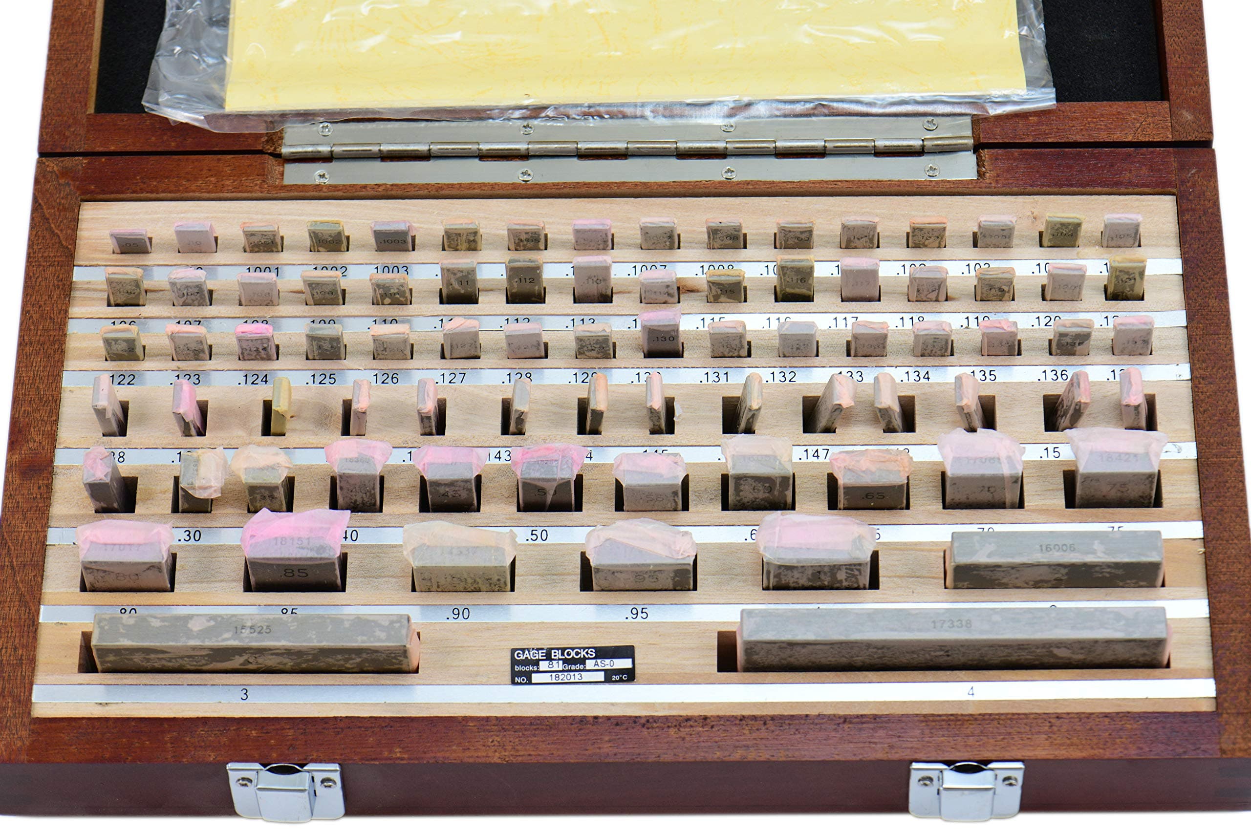 Shars Grade 0 Rectangular Gage Block Set with NIST traceable Certificate 81 PCS 303-5307C M)