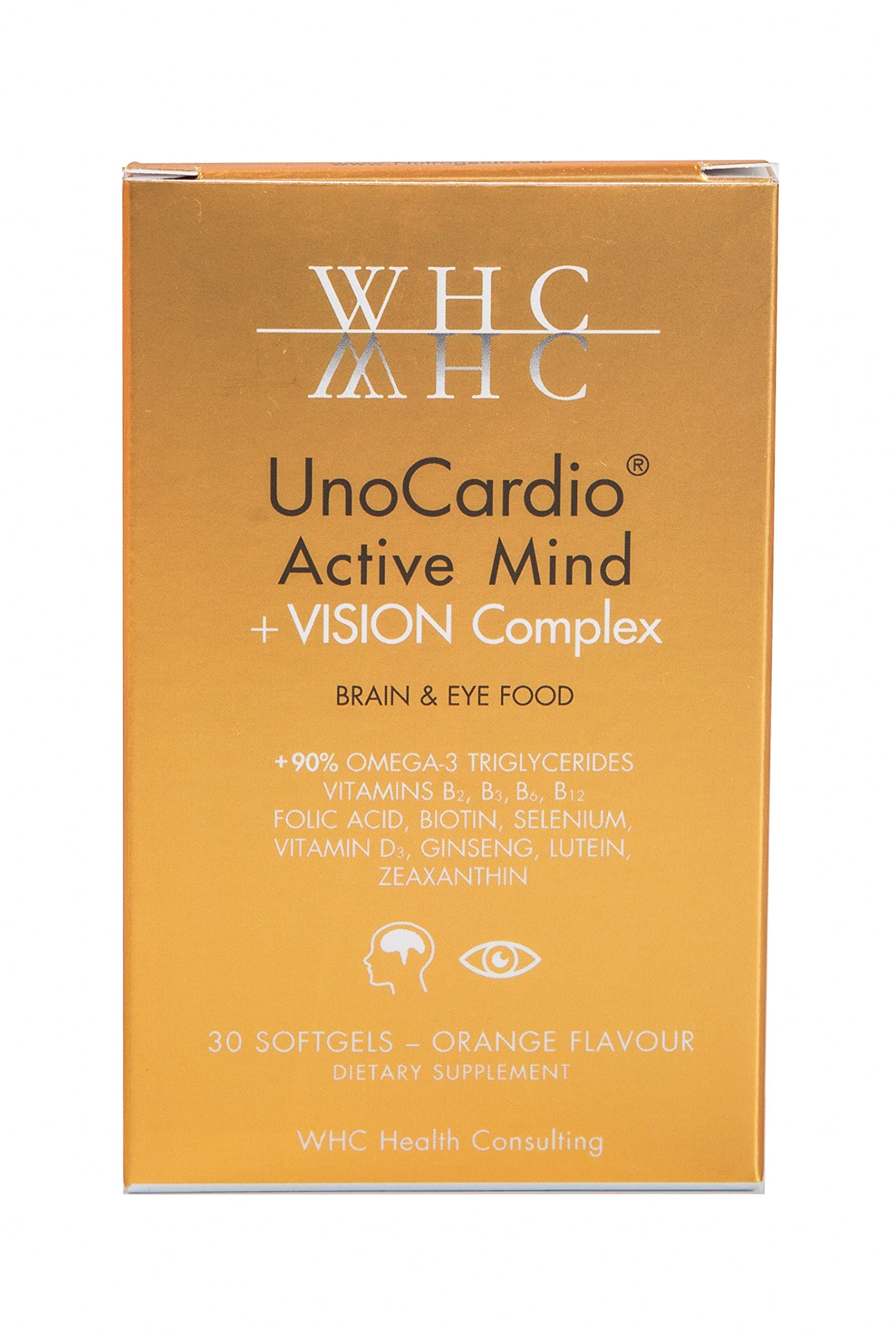 Unocardio Active Mind + Vision Complex, 30 Softgels by WHC Health Consulting