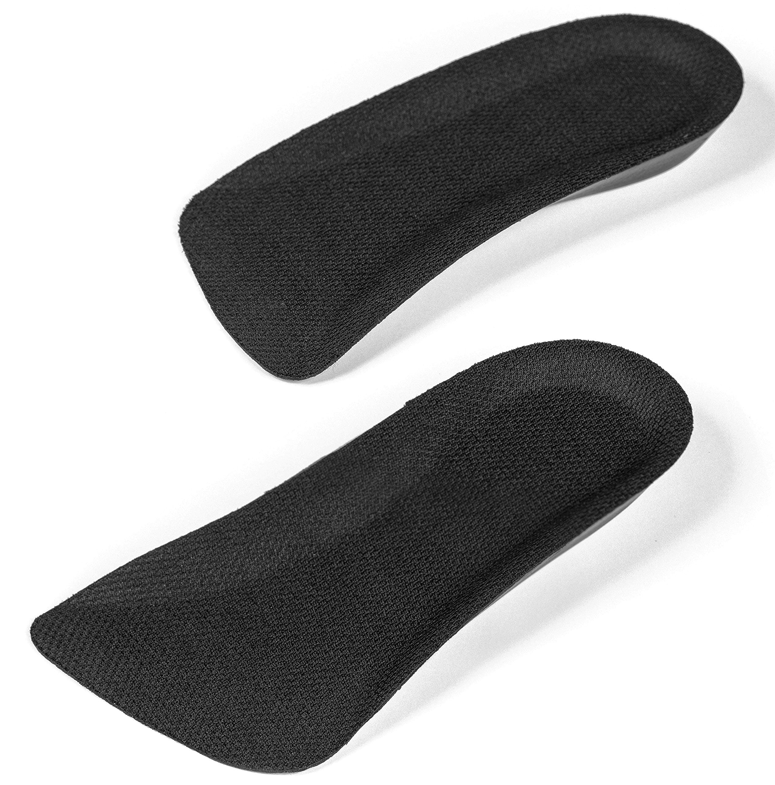 CALTO Half Elevator Insole for Men - 1/2 Inch Height Increase Taller Heel Lift Insert (2 Pack) Black