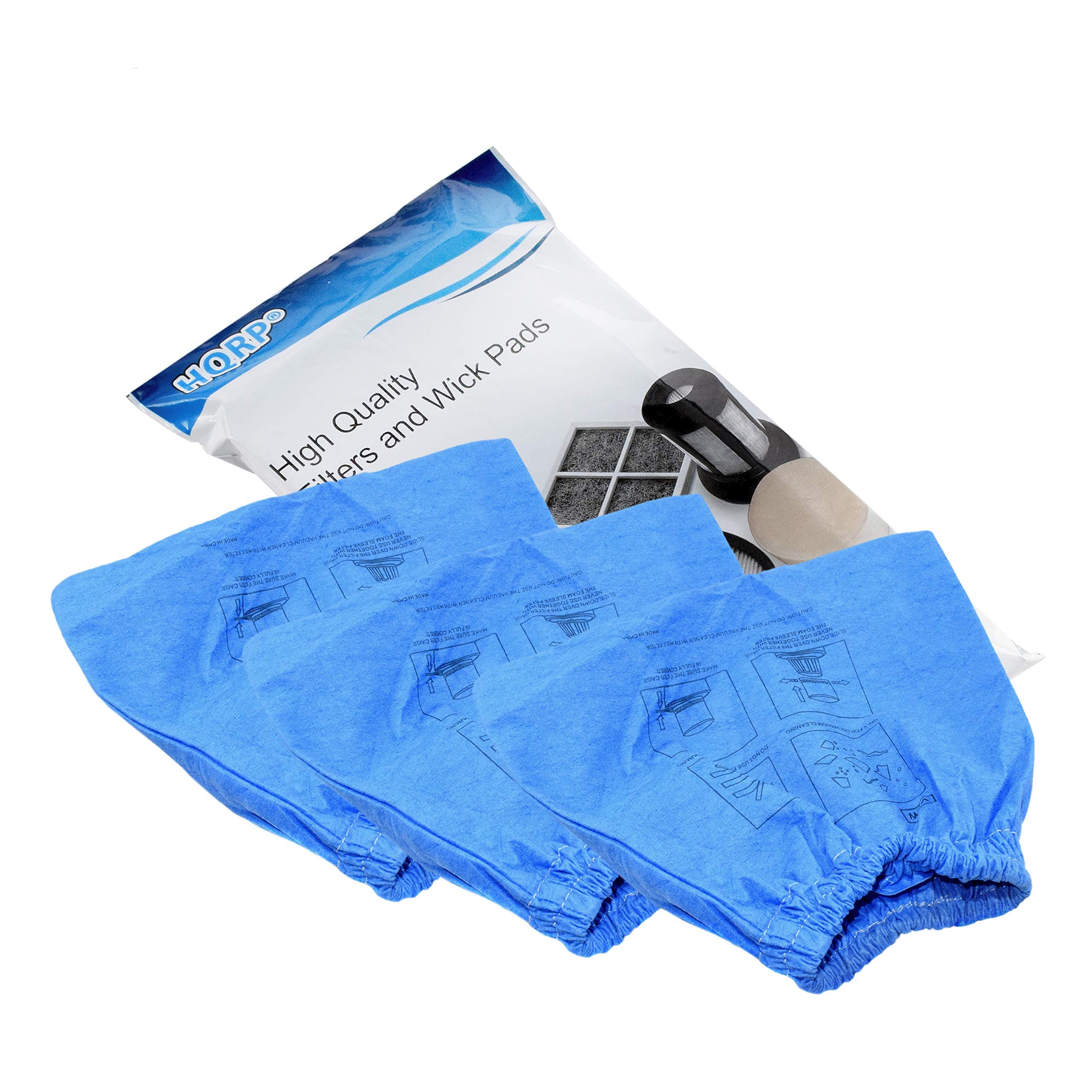 HQRPCloth Filter (3-pack) Compatible with Armor All AA155, AA255, AA255W, AA256, VOM205P 0901 Utility Wet/Dry Vac, part VRC2 VRC21 Replacement