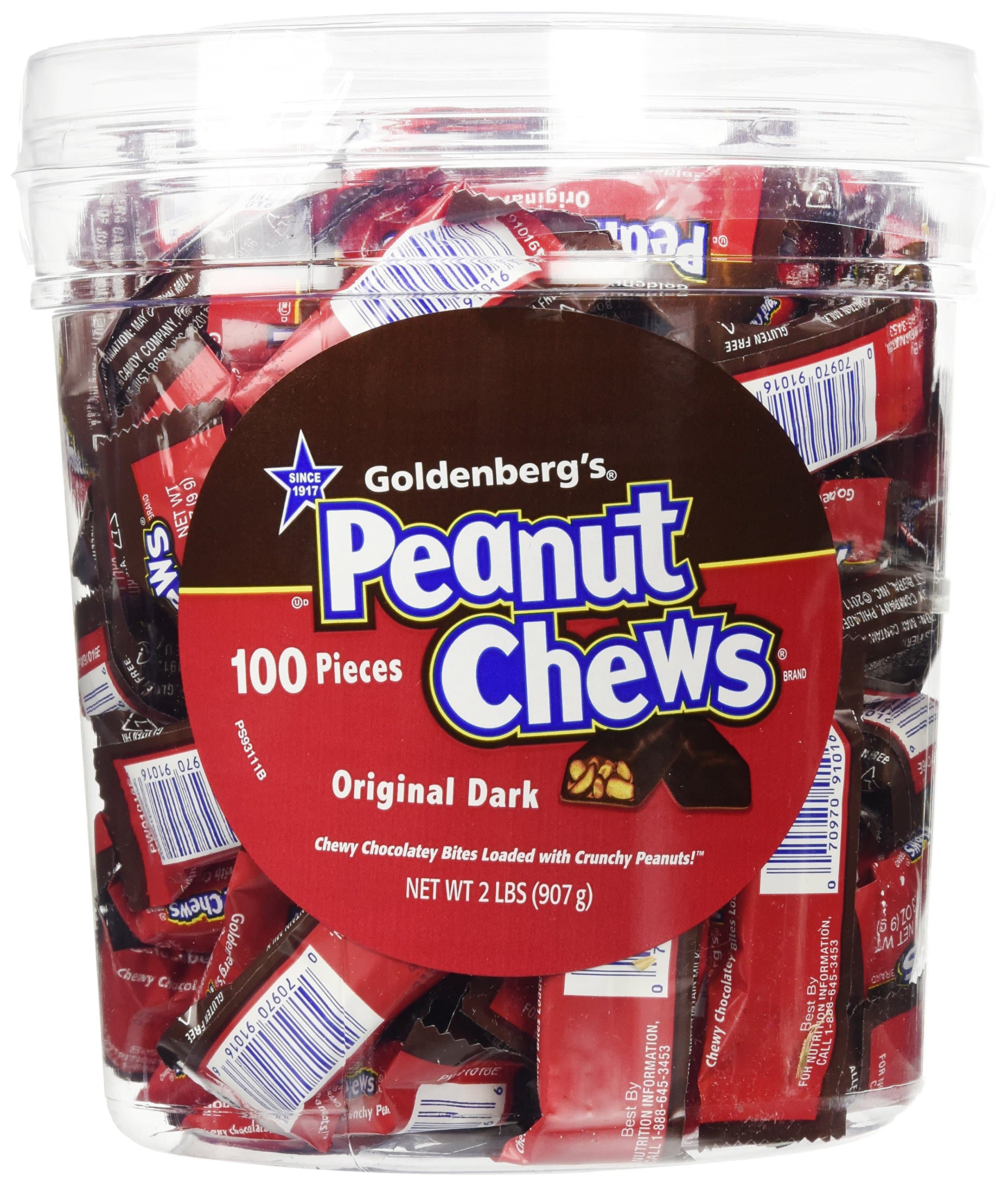 Original Dark Chocolate Goldenberg's Peanut Chews, 2 Lbs