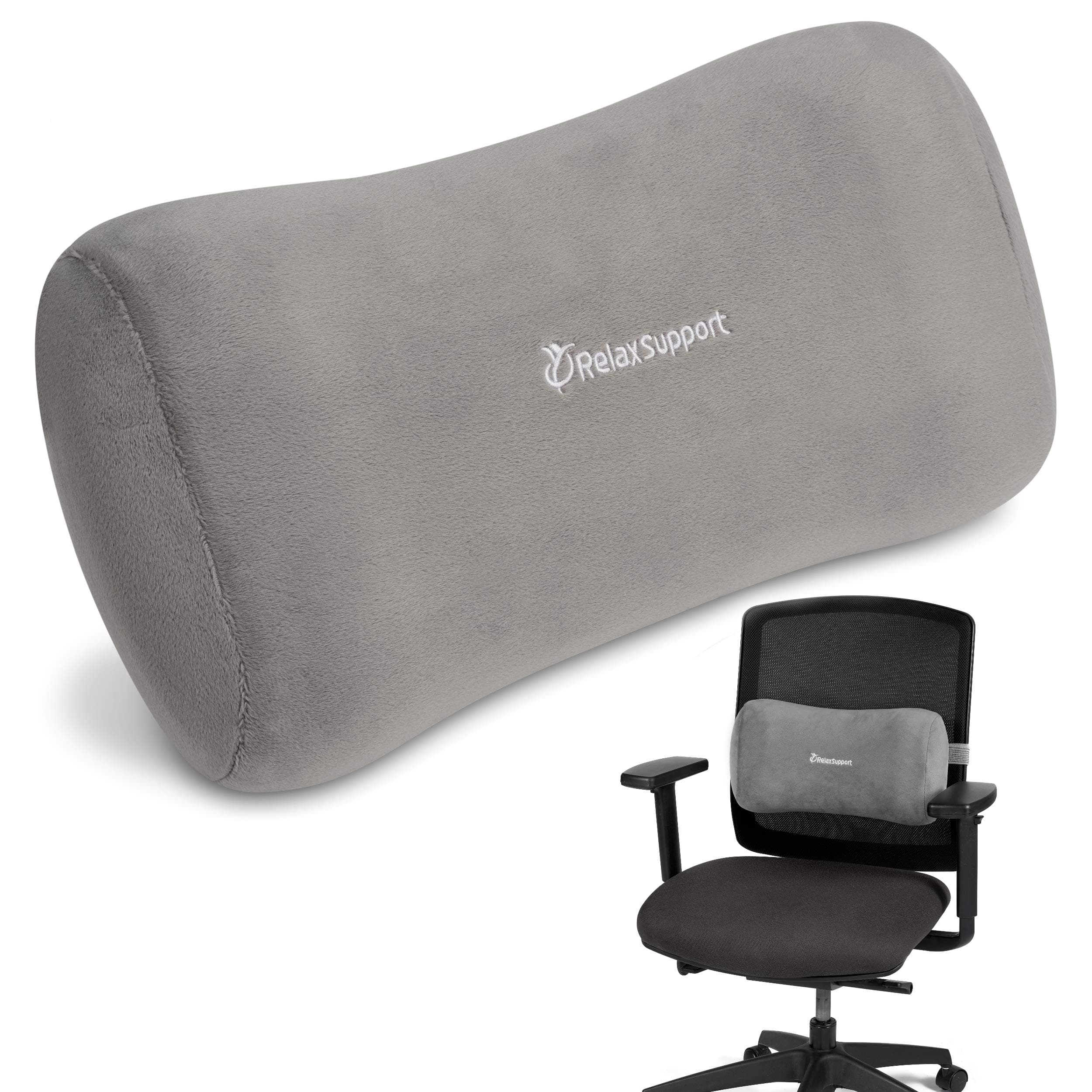 RELAX SUPPORT RS11X Back Pillow by – Lumbar Pillow Upper and Lower Back for Chair Back Pain Uses ArcContour Special Patented Technology Has Unique Lateral Convex Shape for a Pain Free Back…