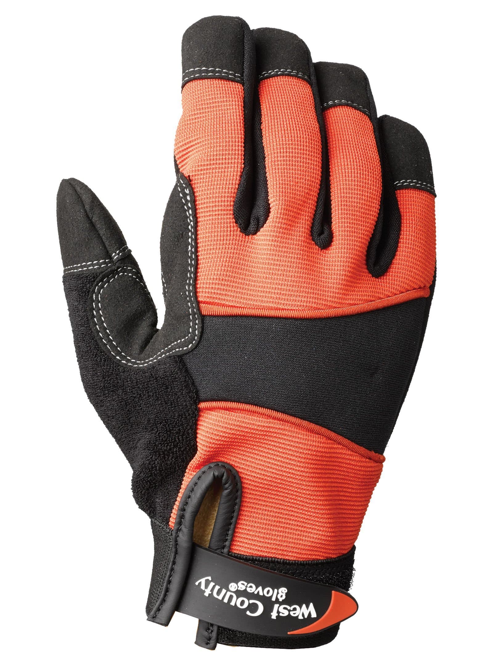 West County 014BRM Women's Work Glove, Brick, Large