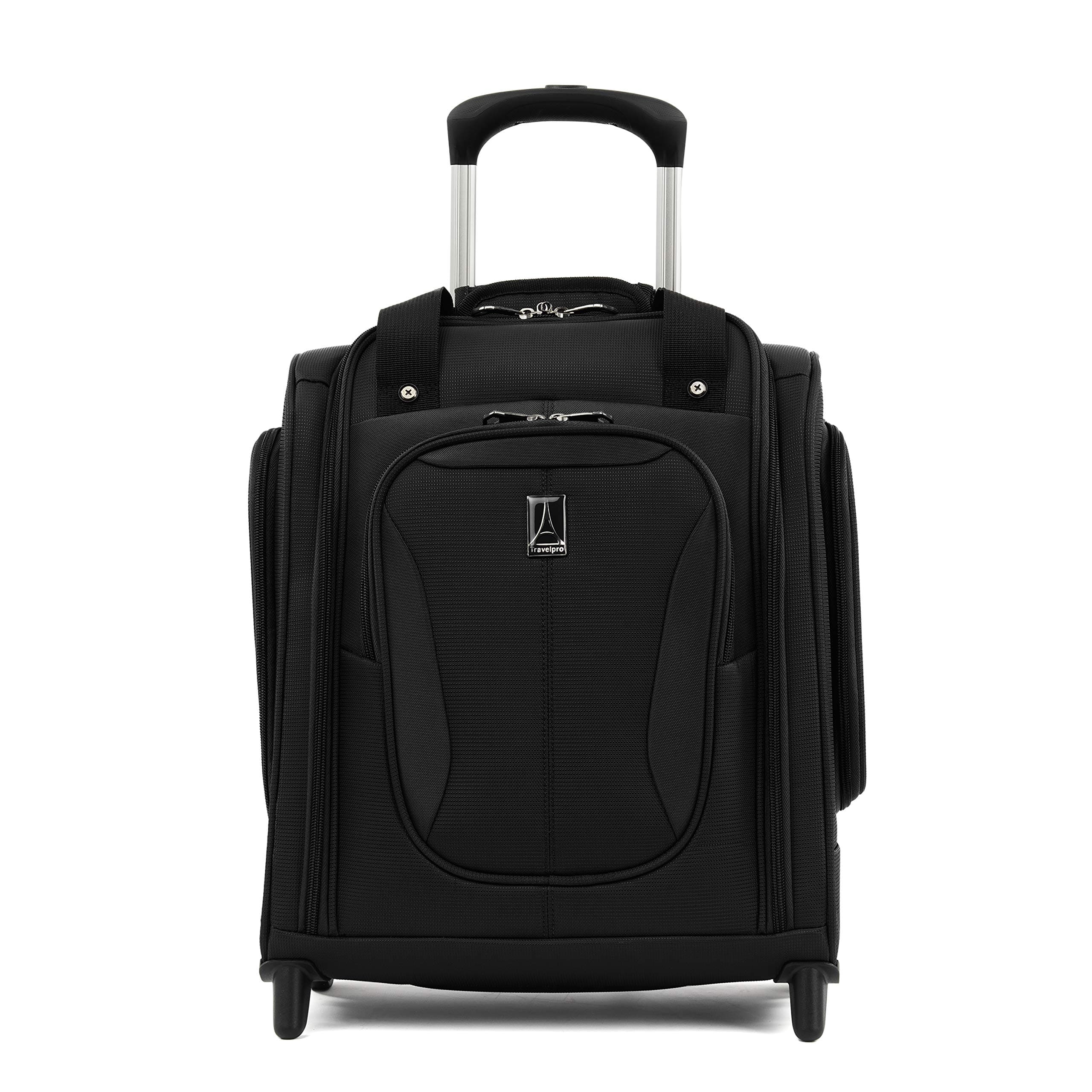 Tourlite Softside Lightweight Rolling Underseat Compact Carry-On Upright 2 Wheel Bag, Men and Women, Black, 15-Inch