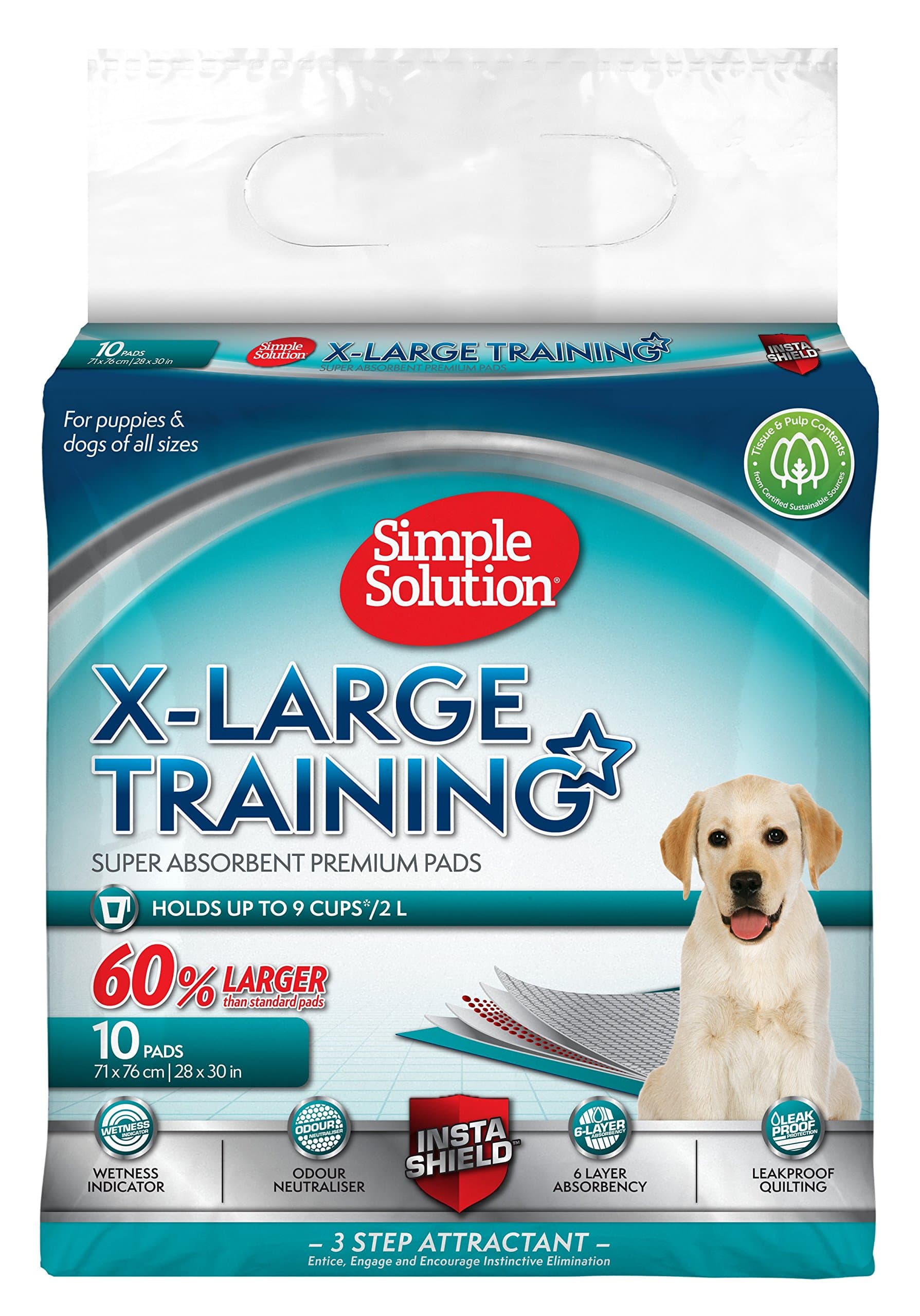 Simple Solution Premium Dog And Puppy Training Pads White Pack of 10