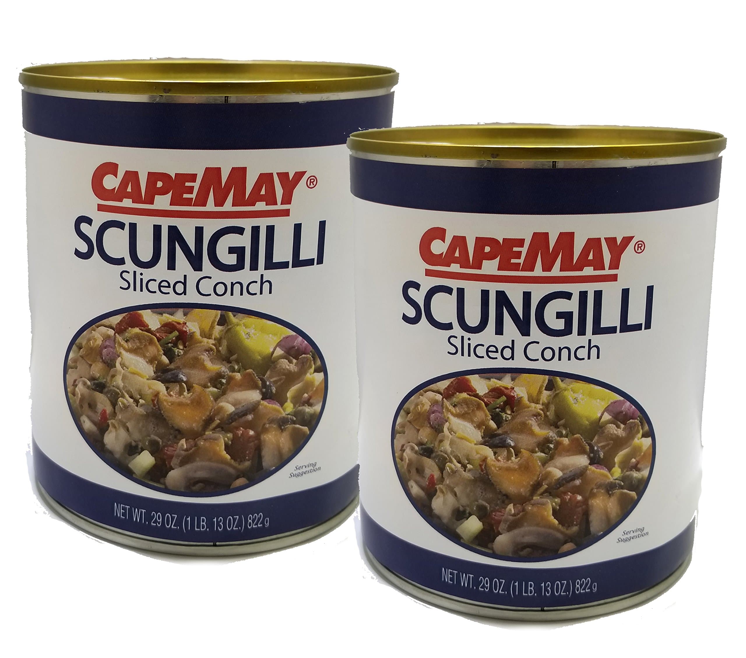 LaMonica Cape May Sliced Scungilli 29 Ounce - 2 Cans - Ready to Eat.