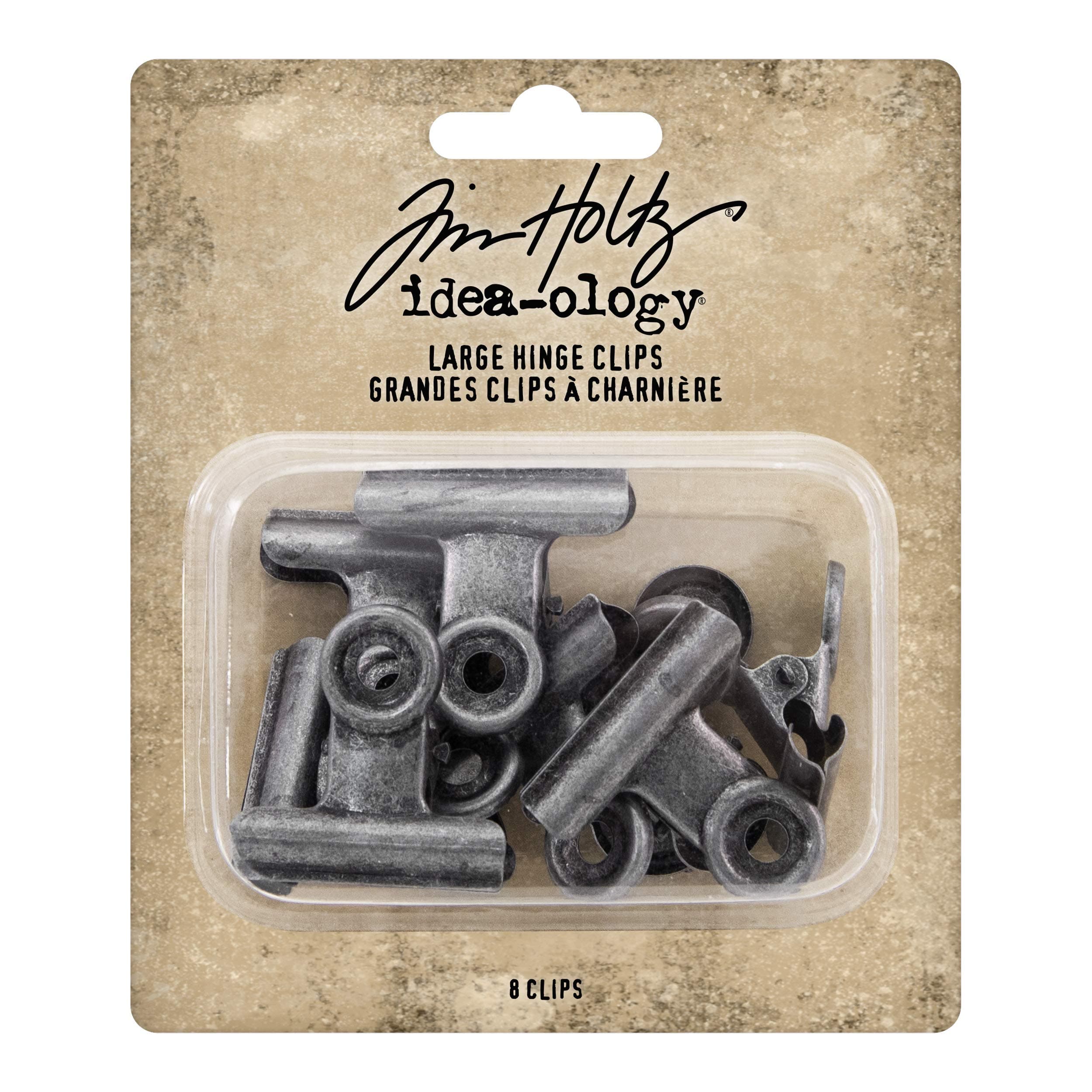 Tim Holtz - TH93787 Hinge Large Clips, Silver, One Size